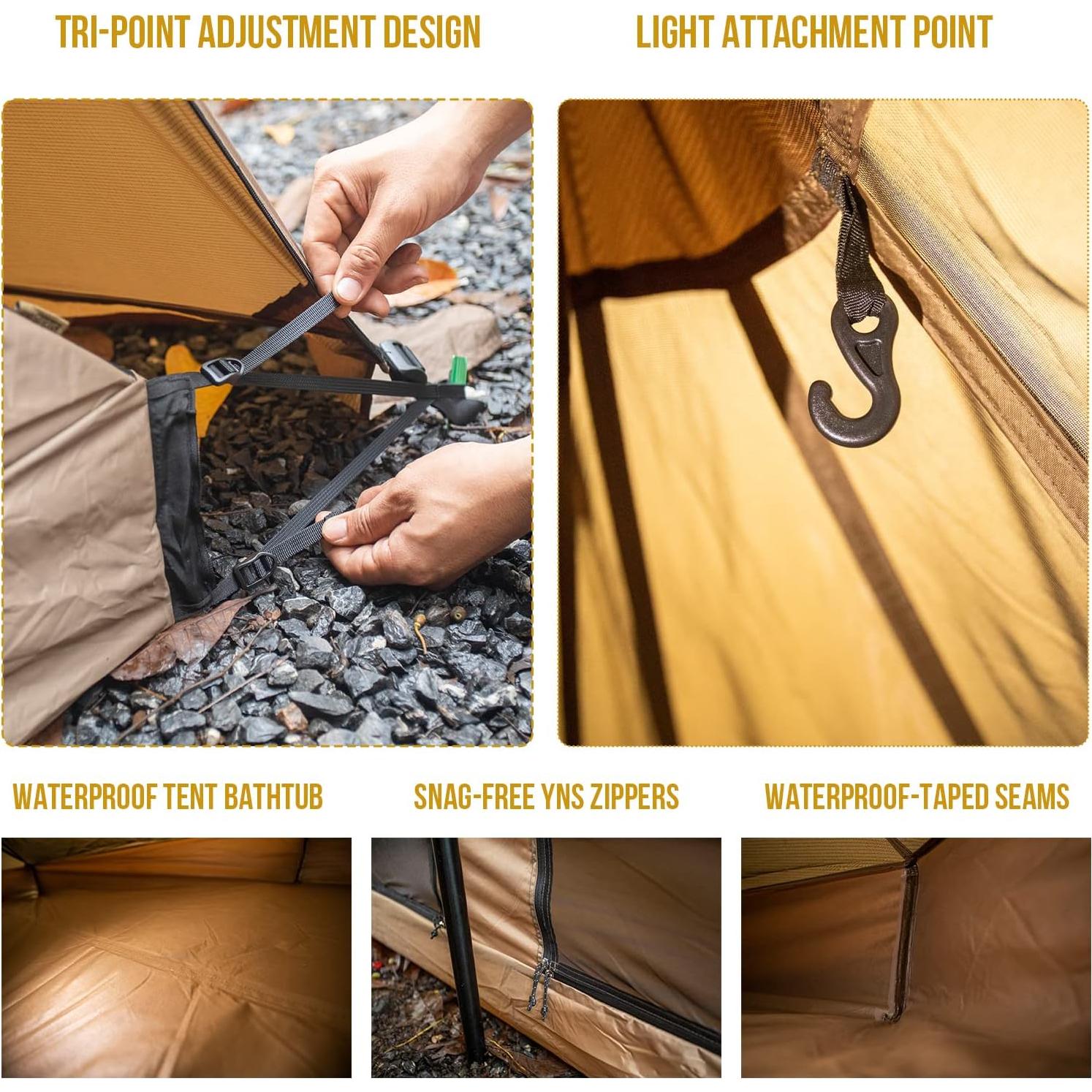 Tienda de Camping OneTigris Rock Fortress Tipi 6 Personas Impermeable