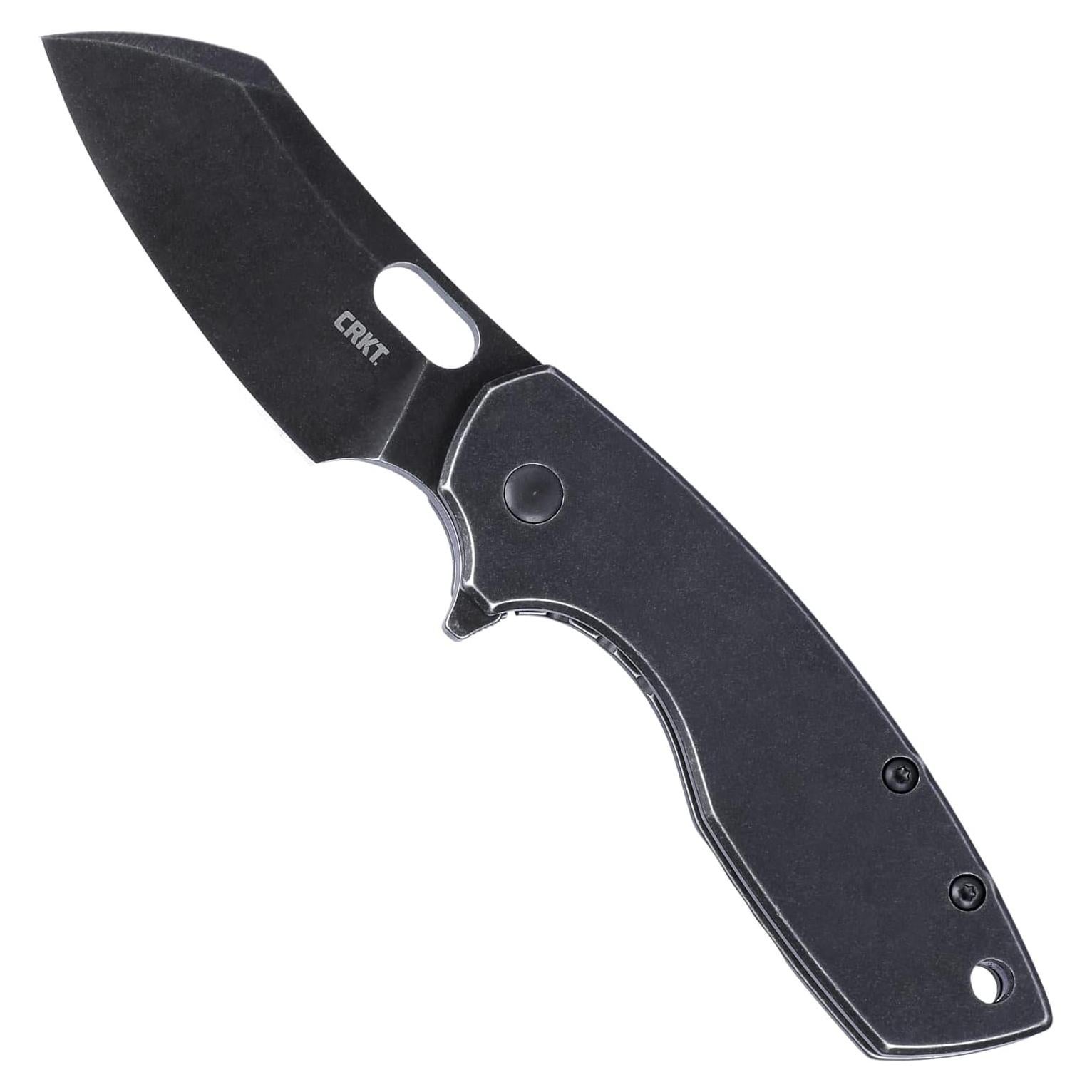 CRKT Pilar II Large EDC Folding Pocket Knife: Everyday Carry, Black Blade, Flipper Open, Frame Lock, Stainless Steel Handle, Reversible Pocket Clip 5315KS