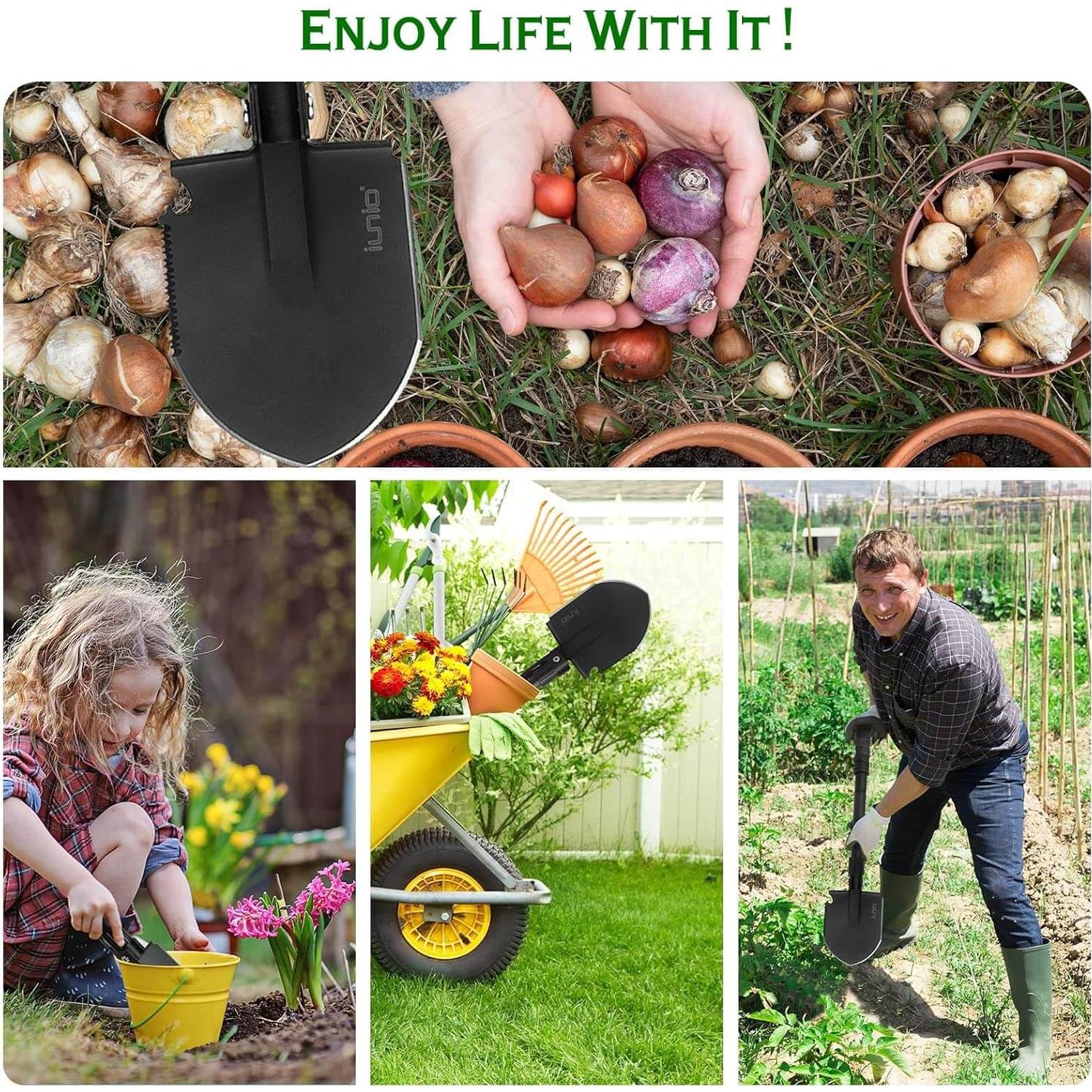 Pala Plegable iunio 46.5 cm Multiherramienta para Camping