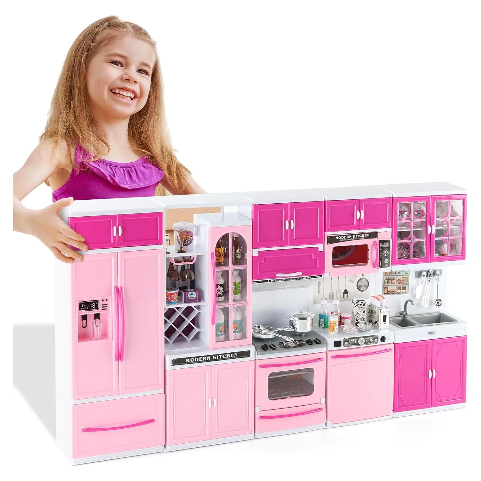 Set de Cocina Rosa 64 PCS con Luces y Sonidos SOCBTNSO