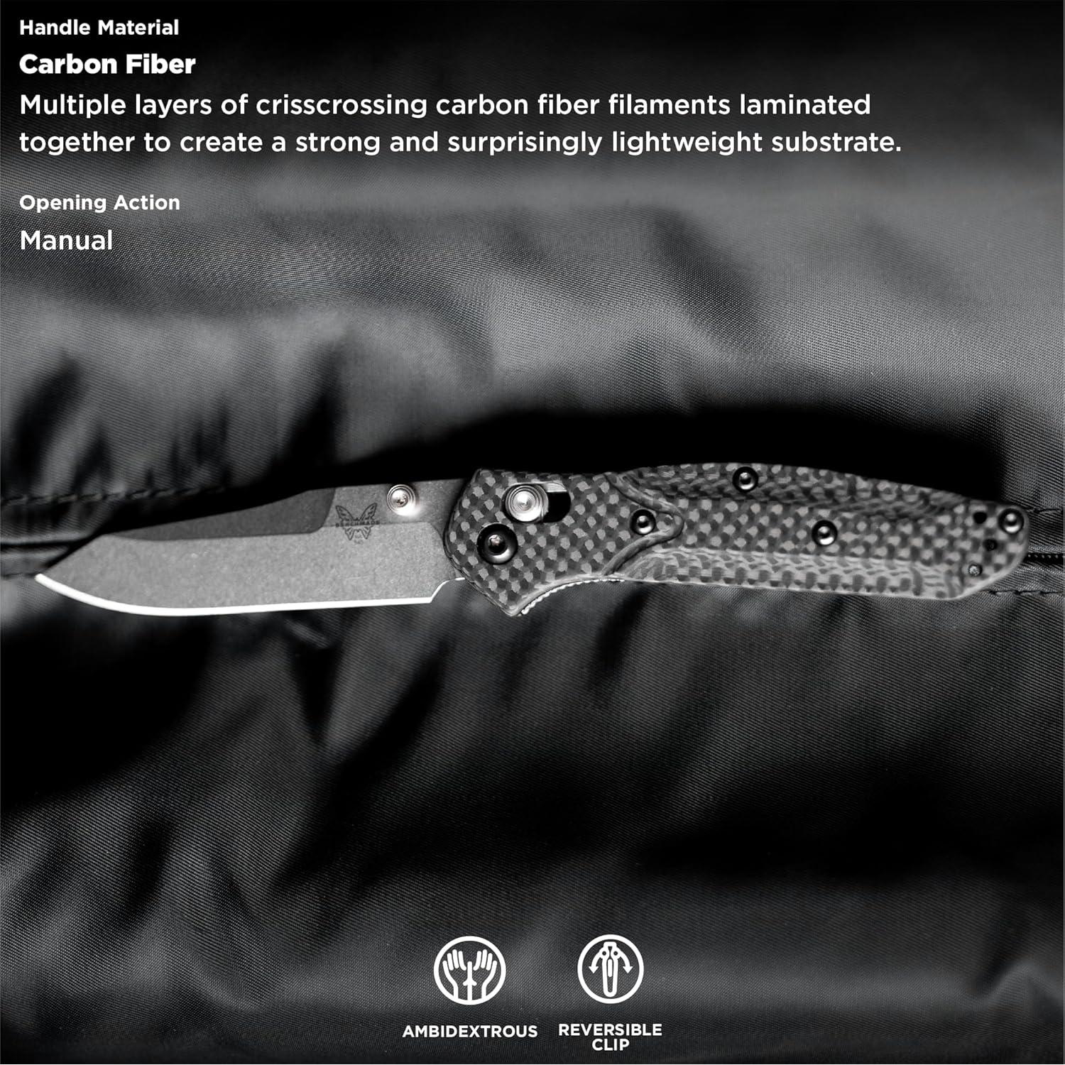 Cuchillo Plegable Benchmade Mini Osborne 945-2 Fibra Carbono