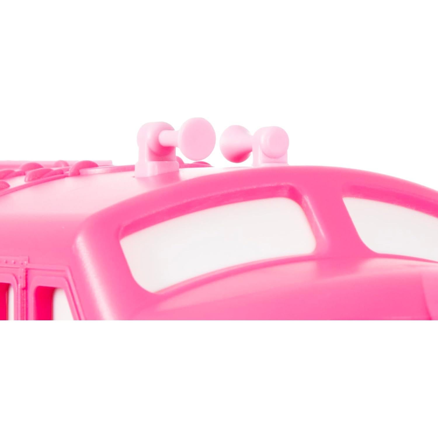 Mattel Barbie Battery O Gauge Toy Train Set with Remote, Locomotive, Train Cars, & Track with Authentic Train Sounds, Lights, & Water Vapor Smoke Effects for Kids 4+