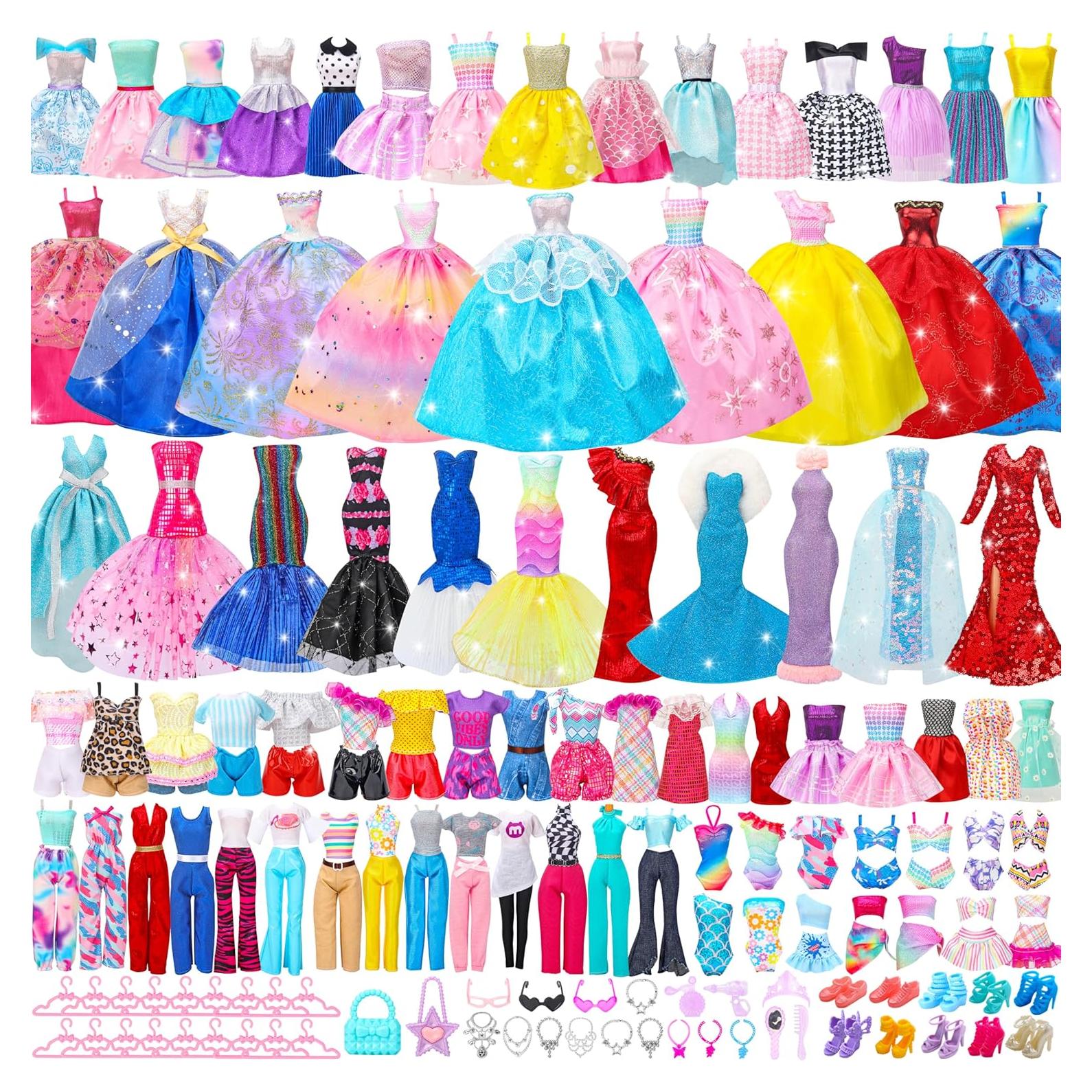 70 Piezas Ropa de Muñeca Style Shine - Vestidos y Accesorios