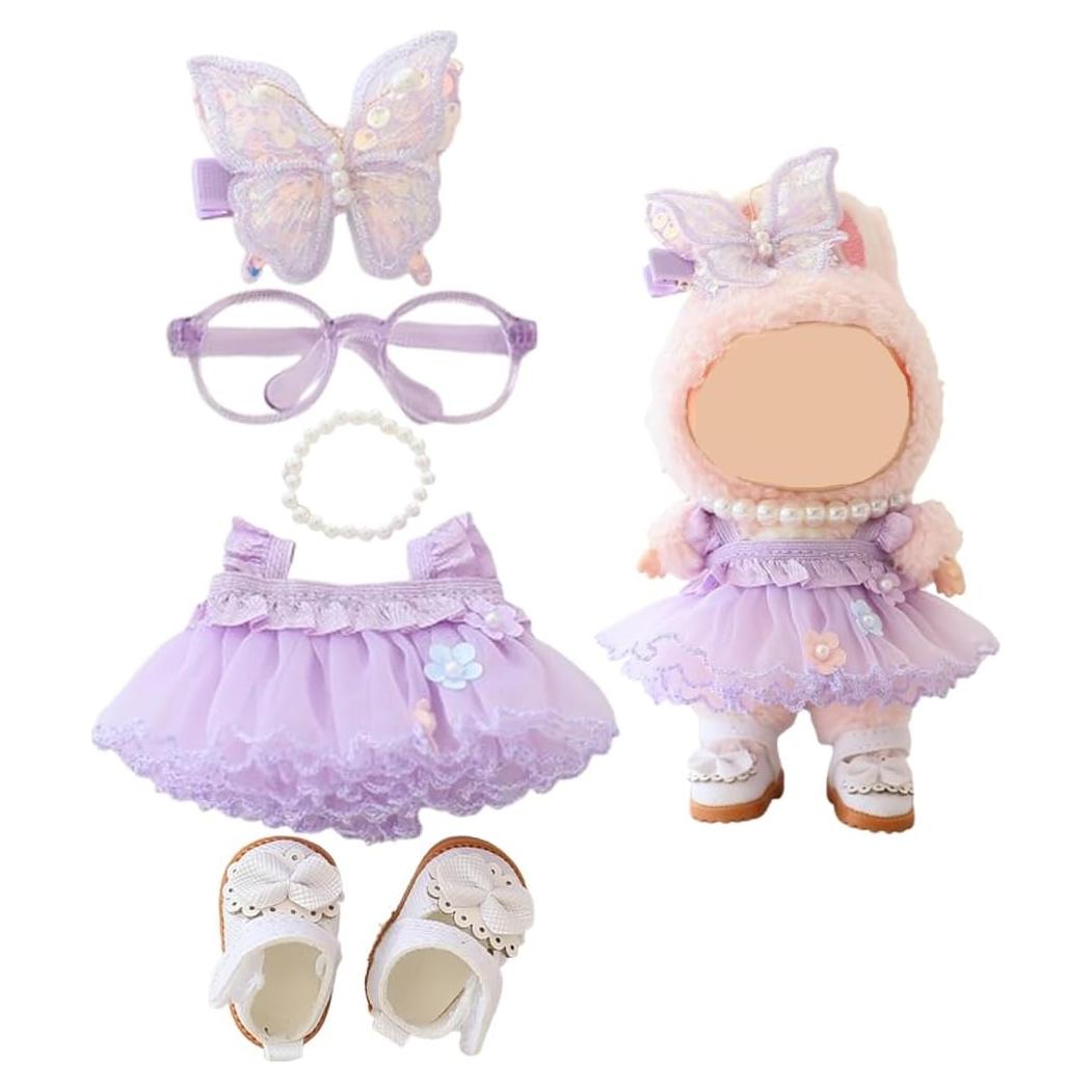 Conjunto de Ropa para Muñeca Labubu 5 Piezas 15-17 cm