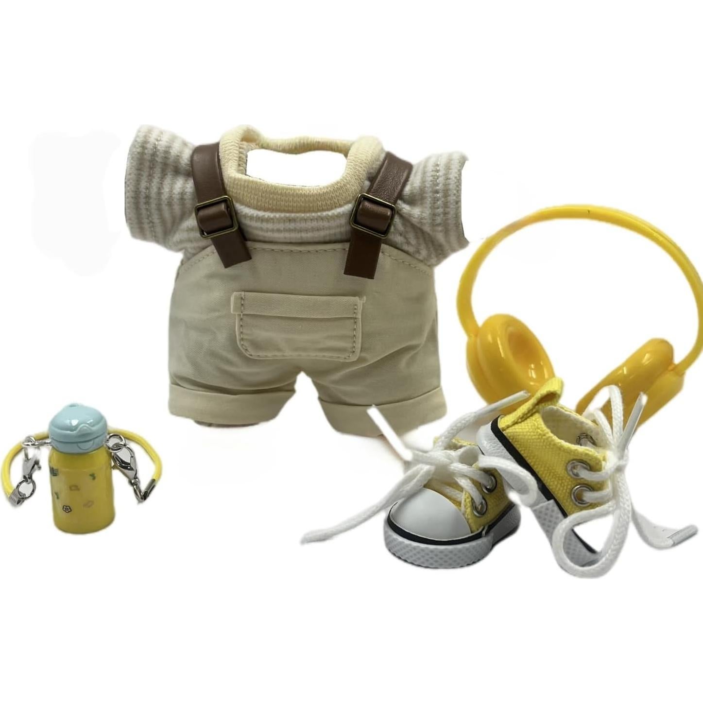 Conjunto de Ropa de Muñeca Labubu 15cm y 17cm Beige