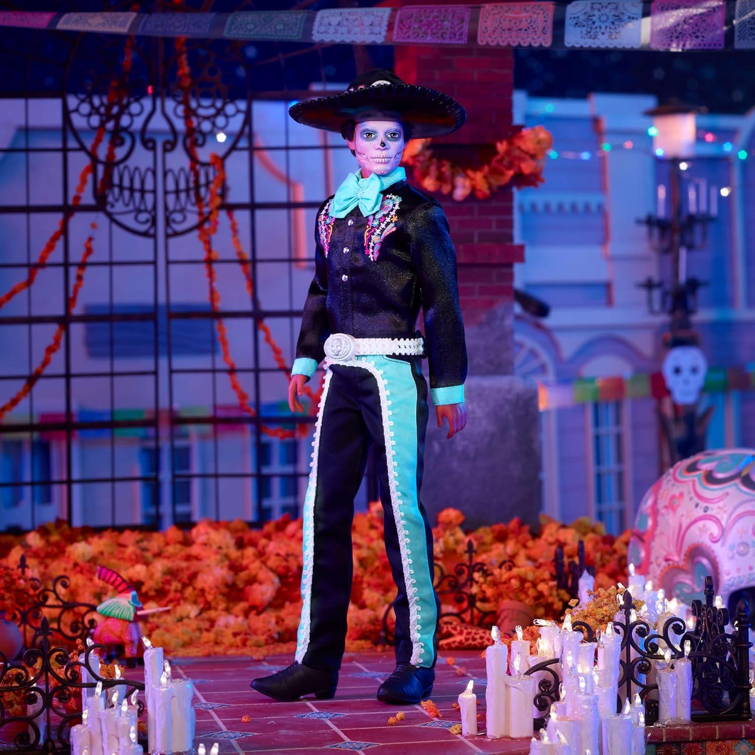 Muñeca Ken Barbie Día de Muertos 2024 Traje Negro Azul