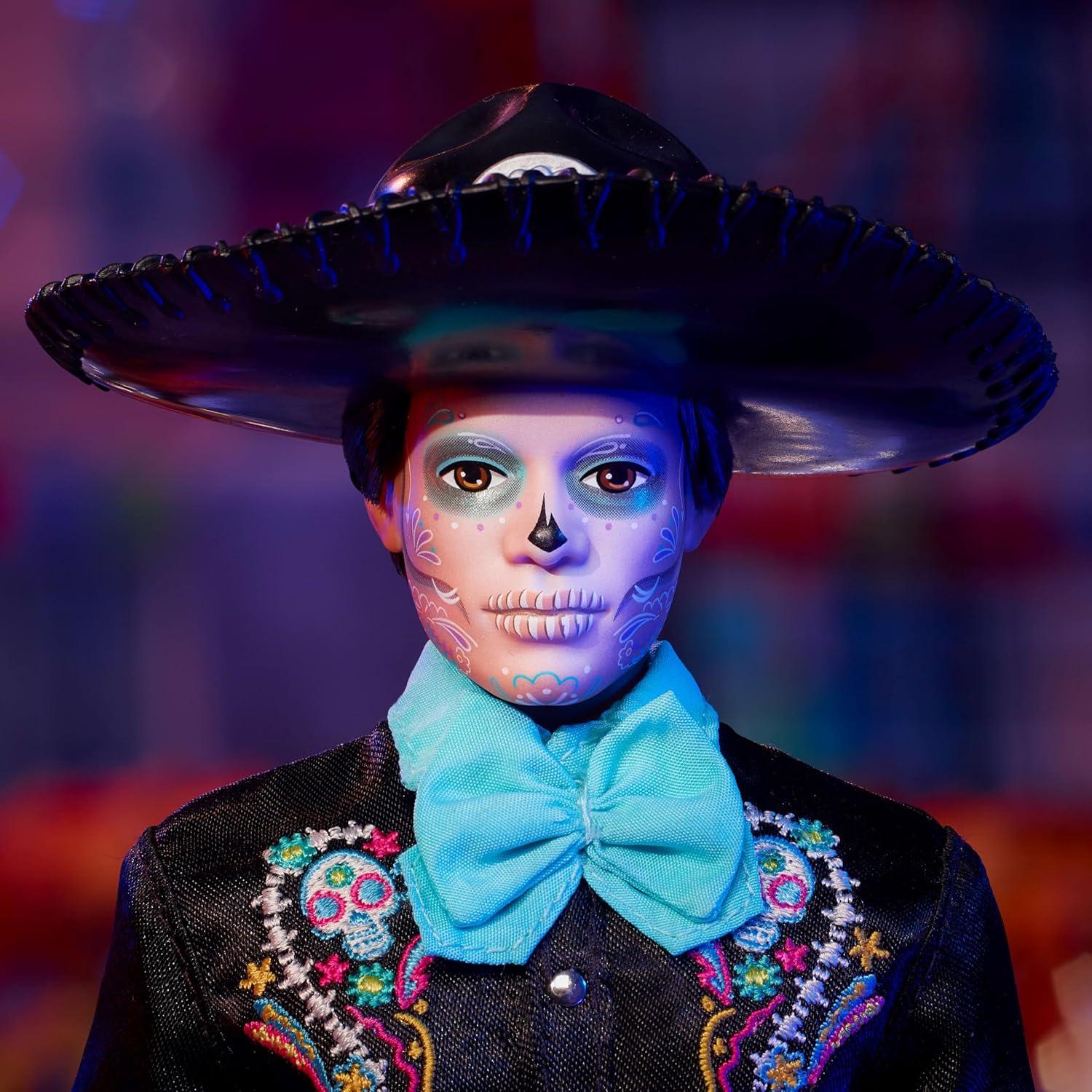 Muñeca Ken Barbie Día de Muertos 2024 Traje Negro Azul