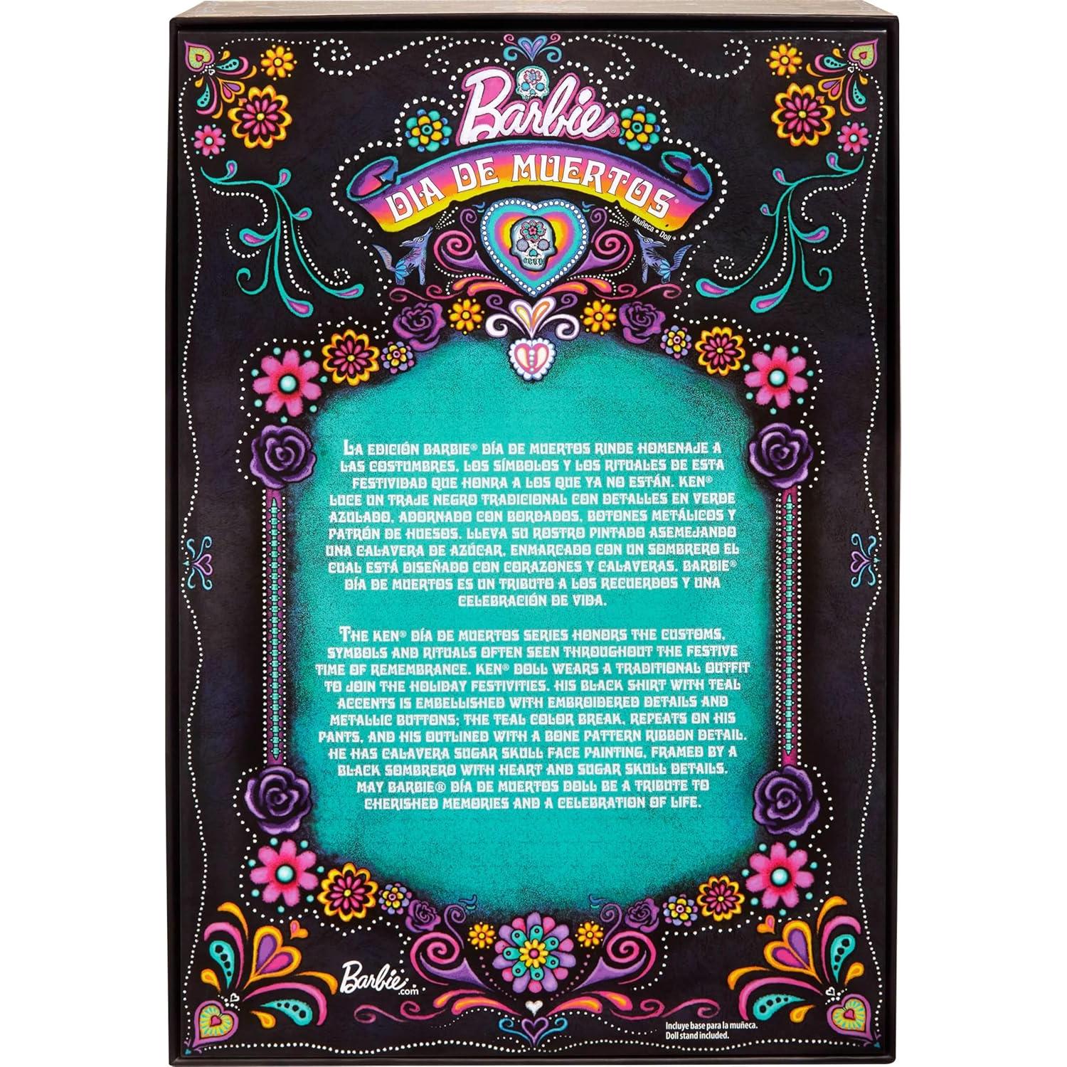 Muñeca Ken Barbie Día de Muertos 2024 Traje Negro Azul