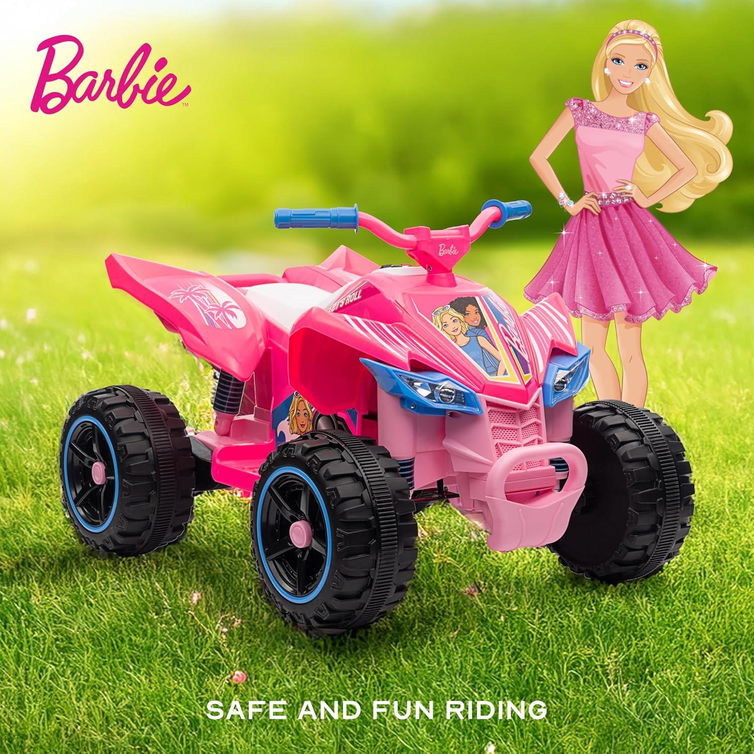 ATV Barbie 12V Rosa para Niños - Paseo Divertido y Seguro