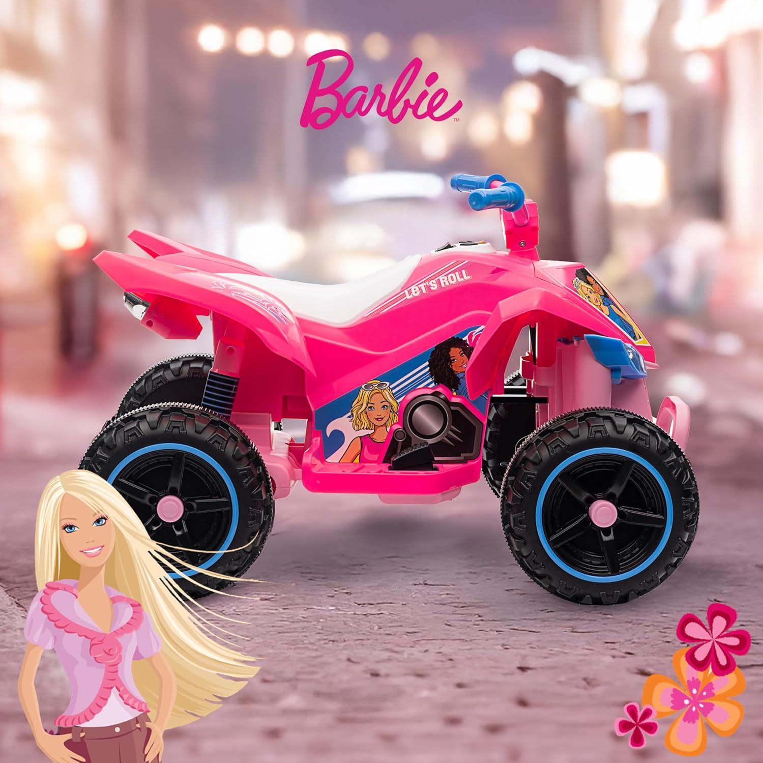 ATV Barbie 12V Rosa para Niños - Paseo Divertido y Seguro