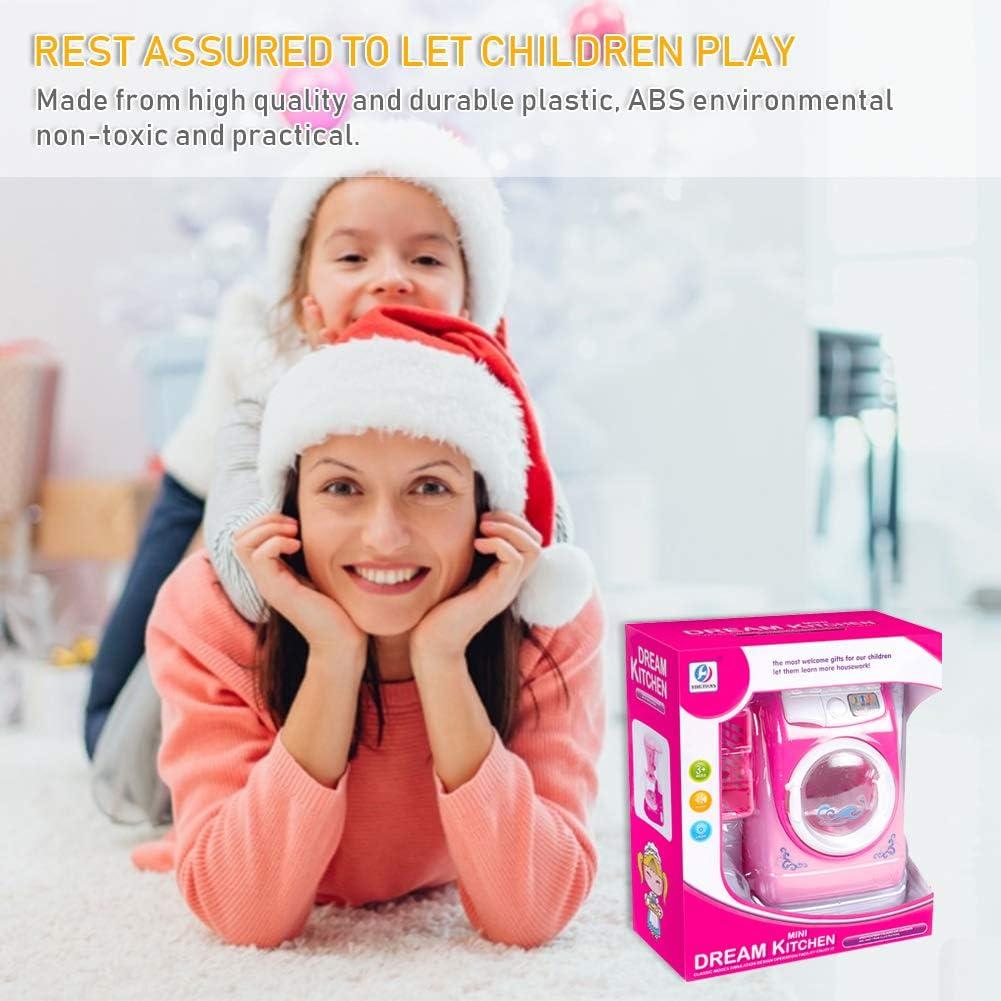 Lavadora Mini Simulación Coherny Rosa para Casa de Muñecas