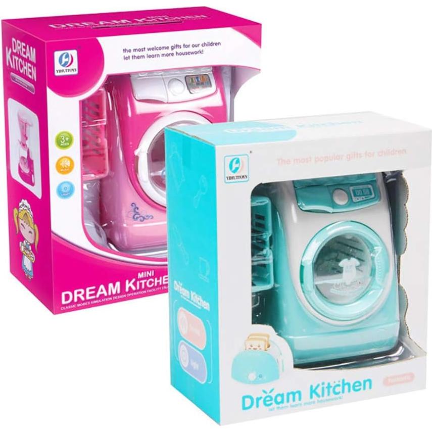 Lavadora Mini Simulación Coherny Rosa para Casa de Muñecas