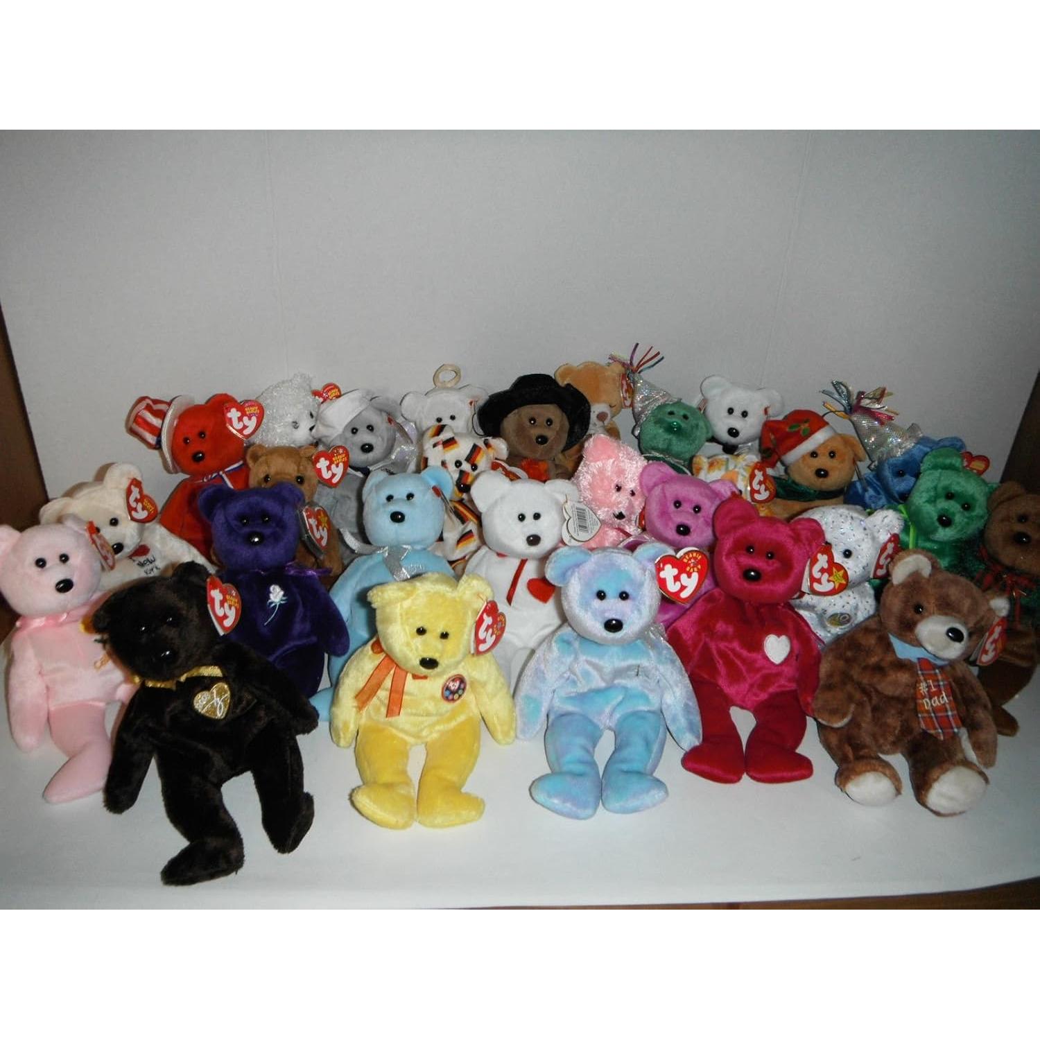 Lote de 10 Osos de Peluche Ty Beanie Nuevos y Variados