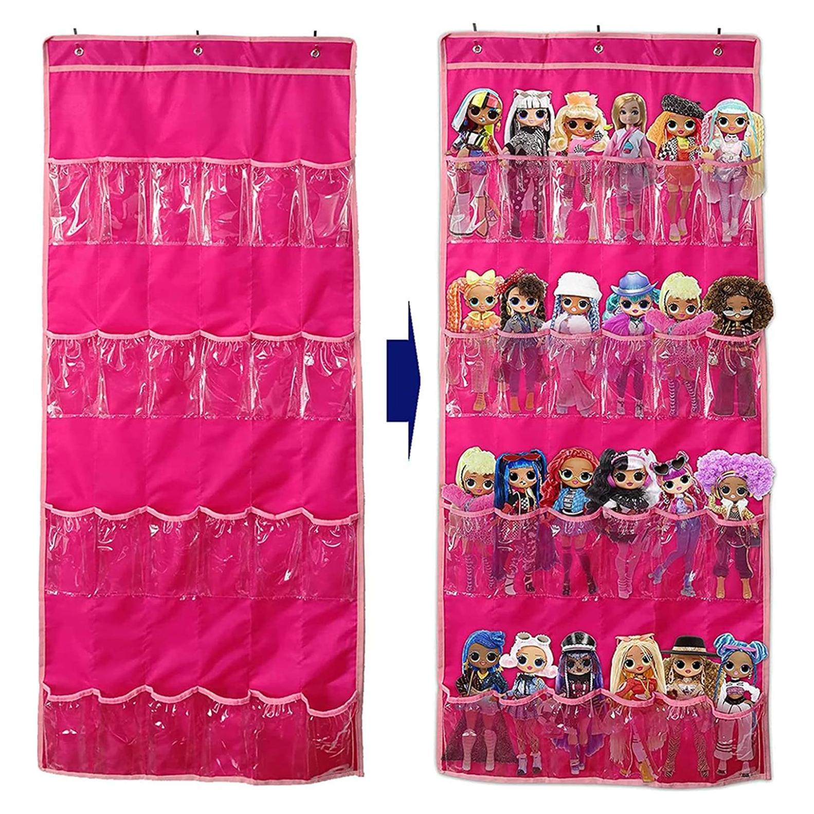 Organizador Colgante de Juguetes Helimwint Rosa 24 Bolsillos