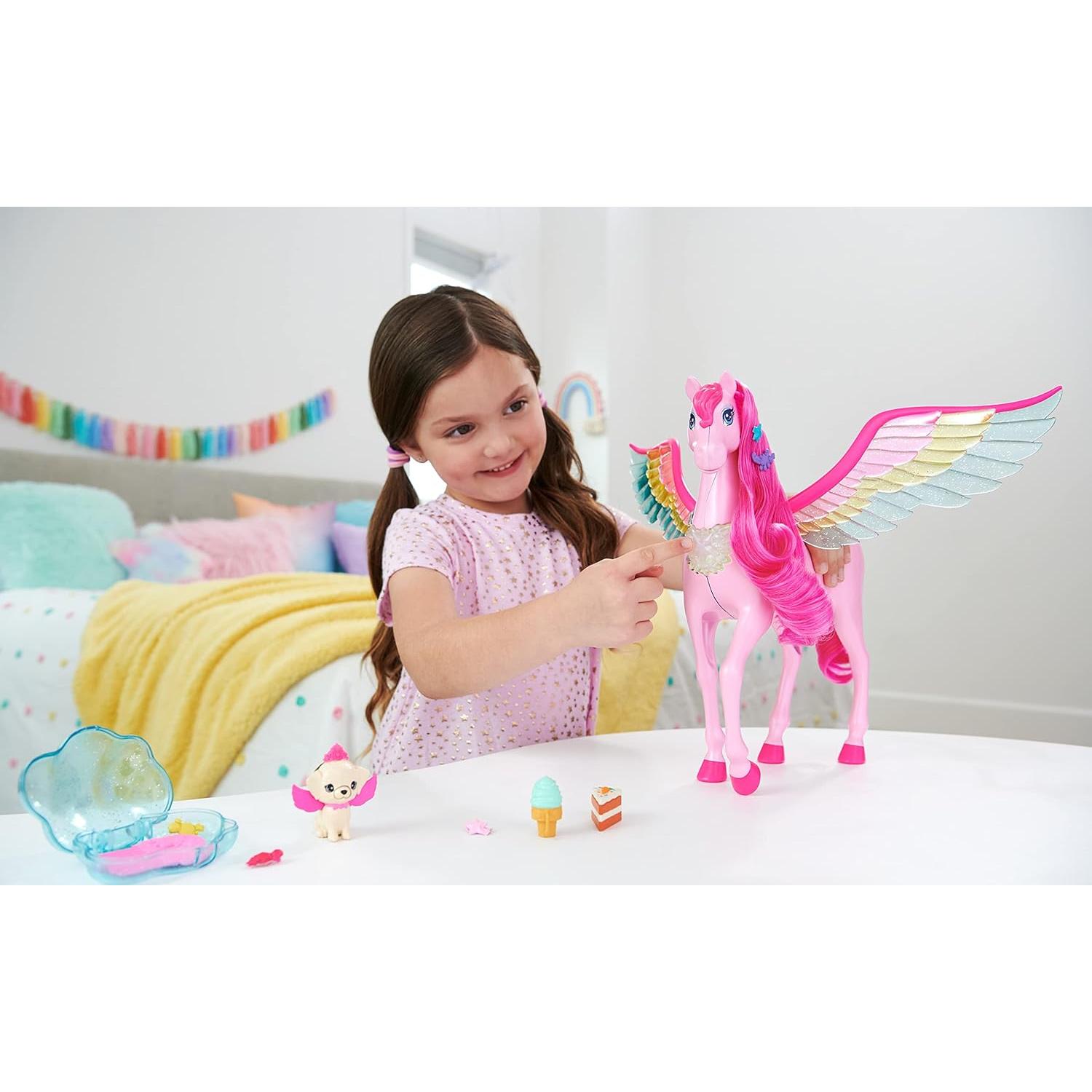 Pegaso Rosa Barbie Mattel Un Toque de Magia con Cachorro