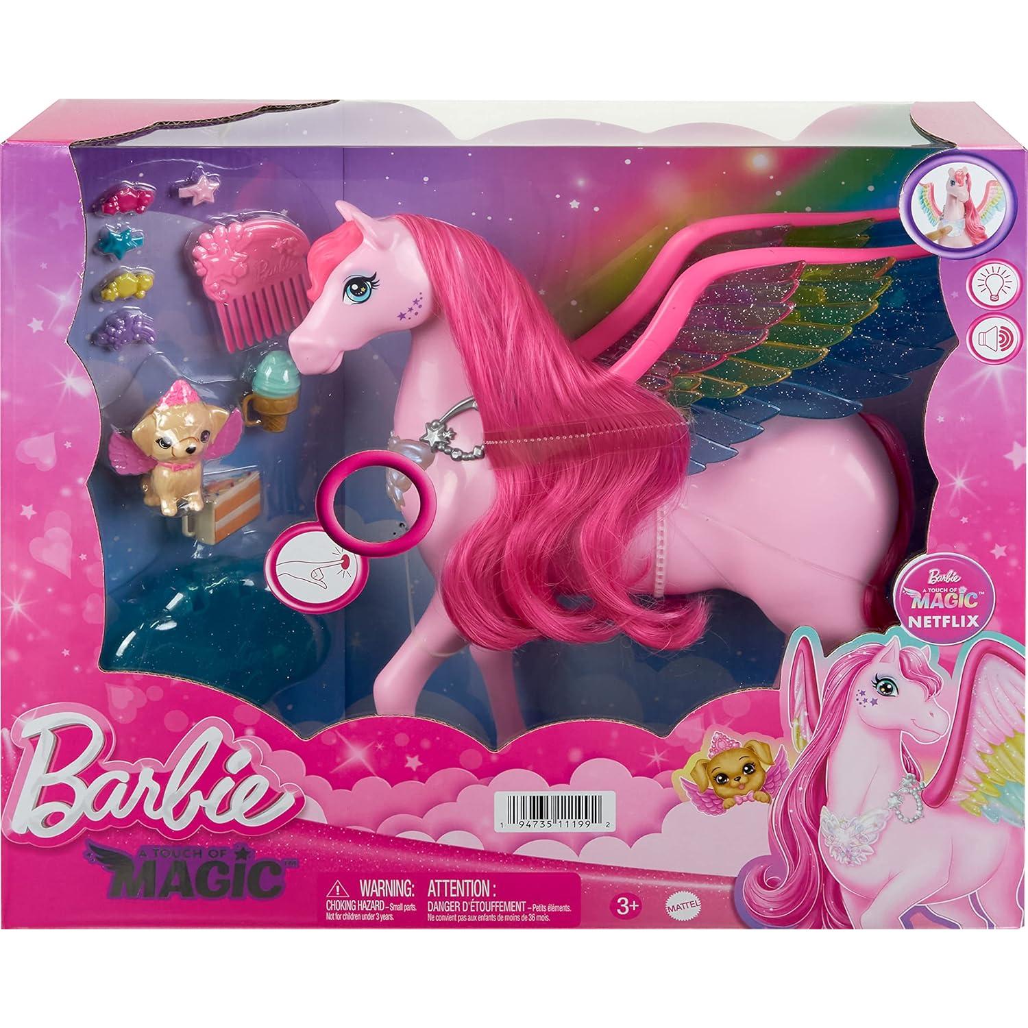 Pegaso Rosa Barbie Mattel Un Toque de Magia con Cachorro