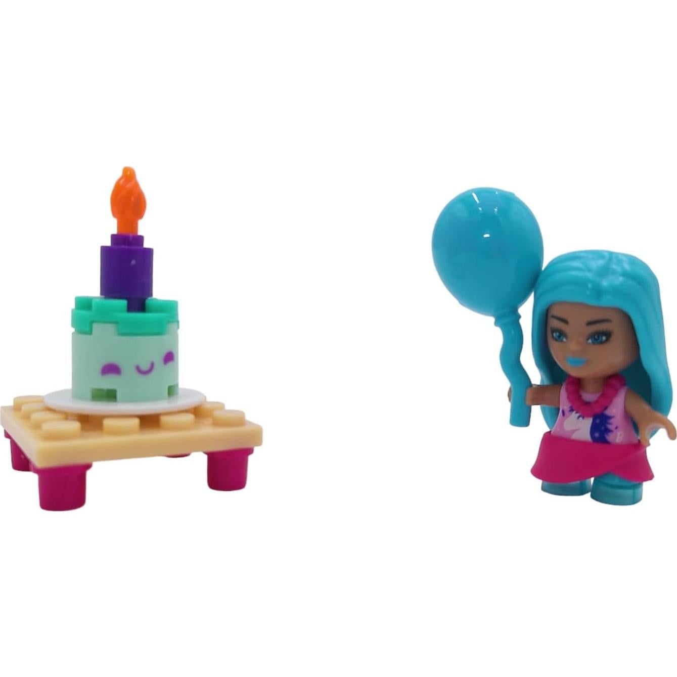 Mega Barbie Toy Building Set Color Reveal, Birthday Party with 1 Barbie Micro-Doll and Accessories, Easy to Build Set for Ages 4 and Up