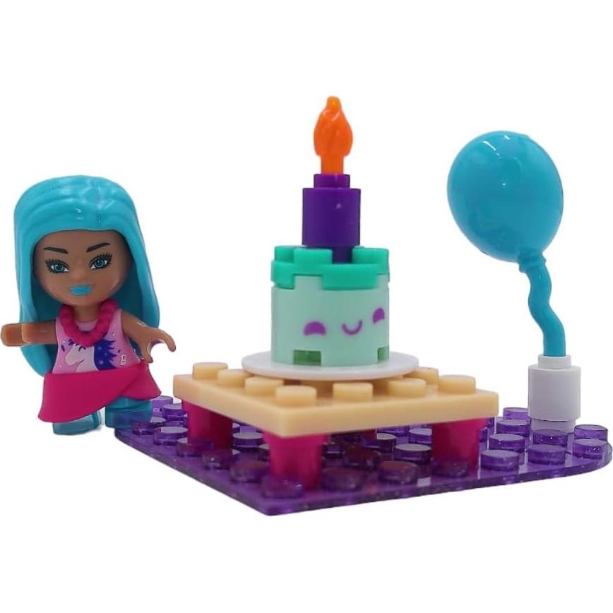 Mega Barbie Toy Building Set Color Reveal, Birthday Party with 1 Barbie Micro-Doll and Accessories, Easy to Build Set for Ages 4 and Up