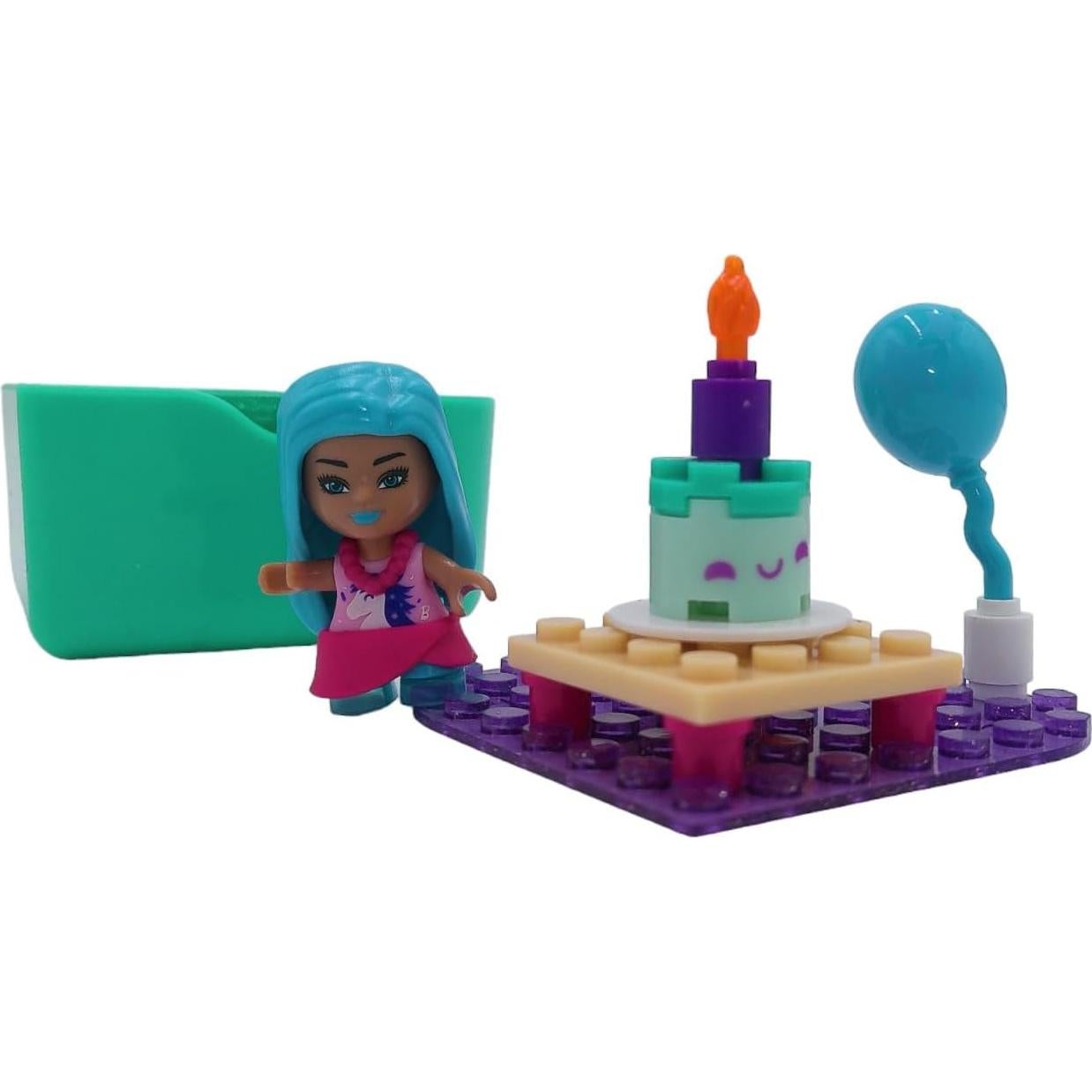 Mega Barbie Toy Building Set Color Reveal, Birthday Party with 1 Barbie Micro-Doll and Accessories, Easy to Build Set for Ages 4 and Up