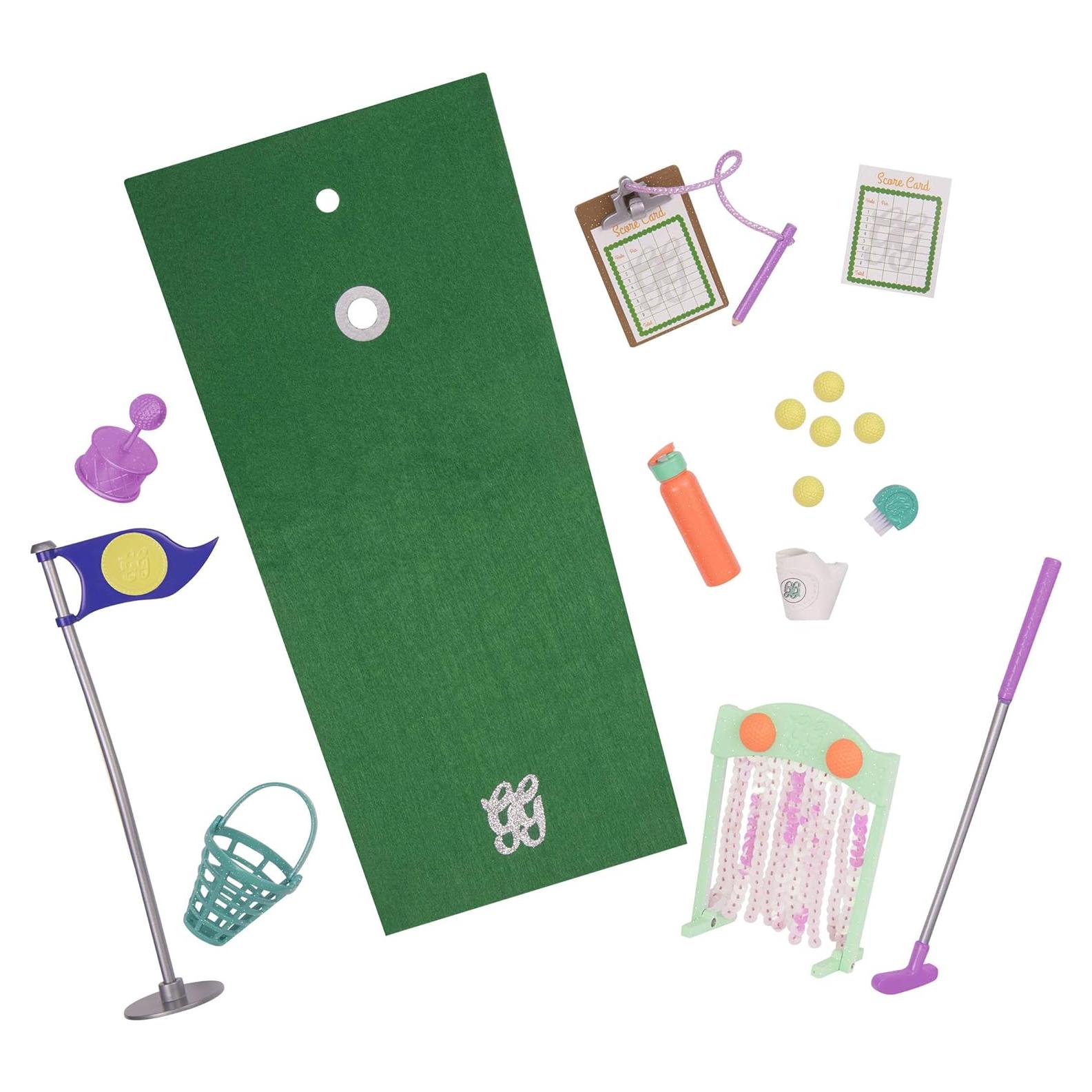 Set de Mini Golf Chicas Brillantes para Muñecas 14" - Accesorios