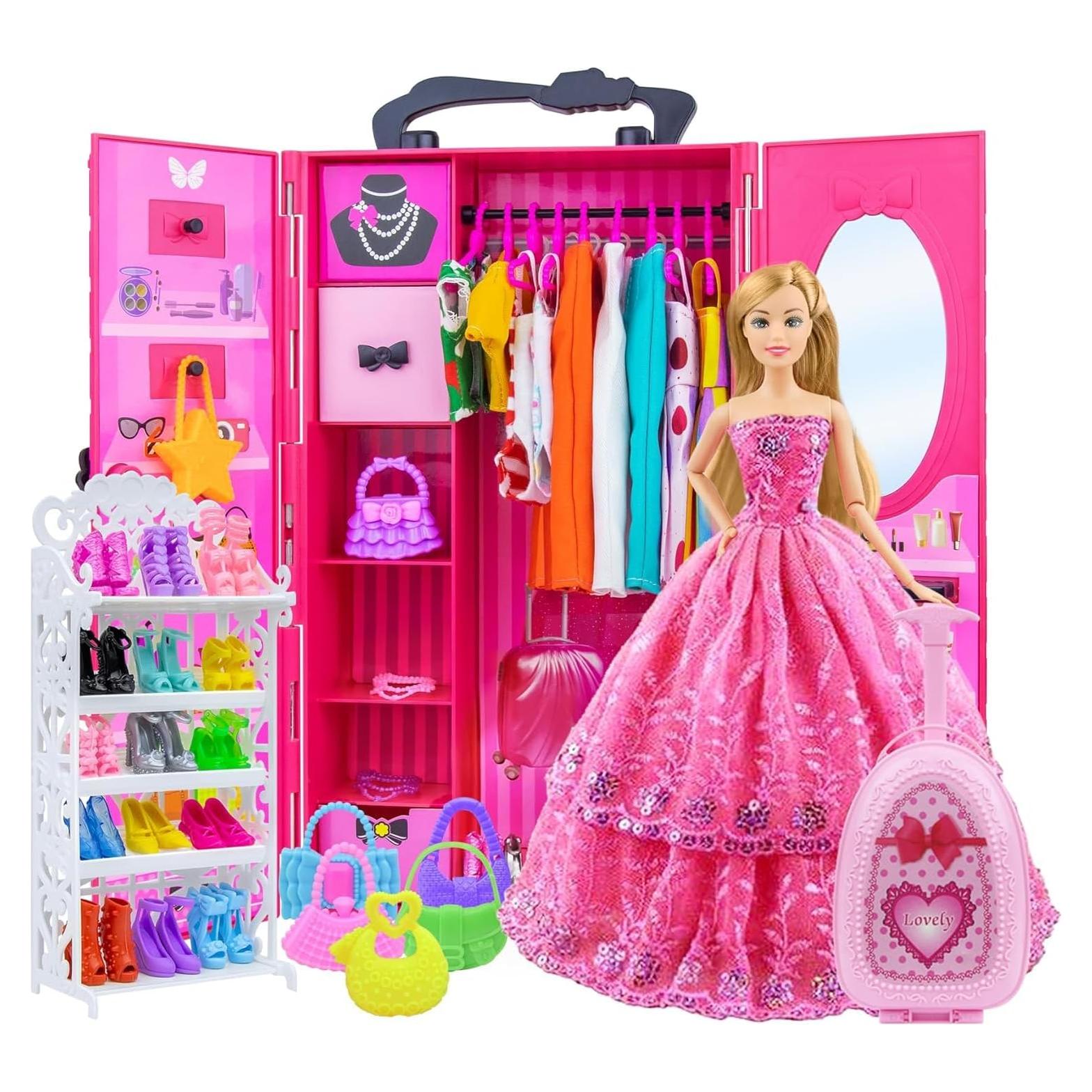 Armario de Muñecas Ecore con 102 Accesorios - 11.5 Pulgadas