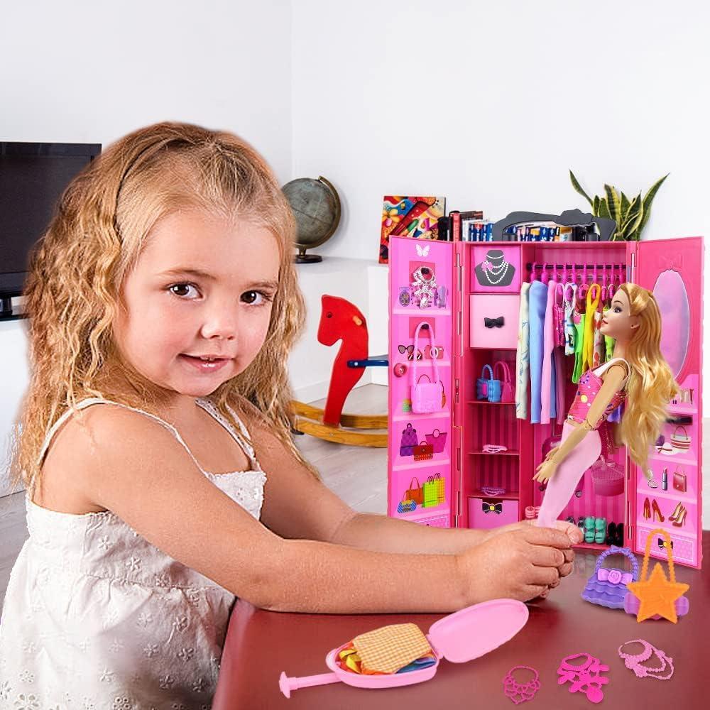 Armario de Muñecas Ecore con 102 Accesorios - 11.5 Pulgadas