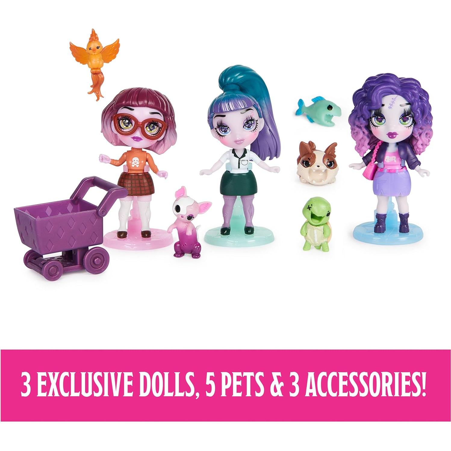 Casa de Muñecas Personalizable Zombaes Forever con 3 Muñecas Zombie y 5 Mascotas