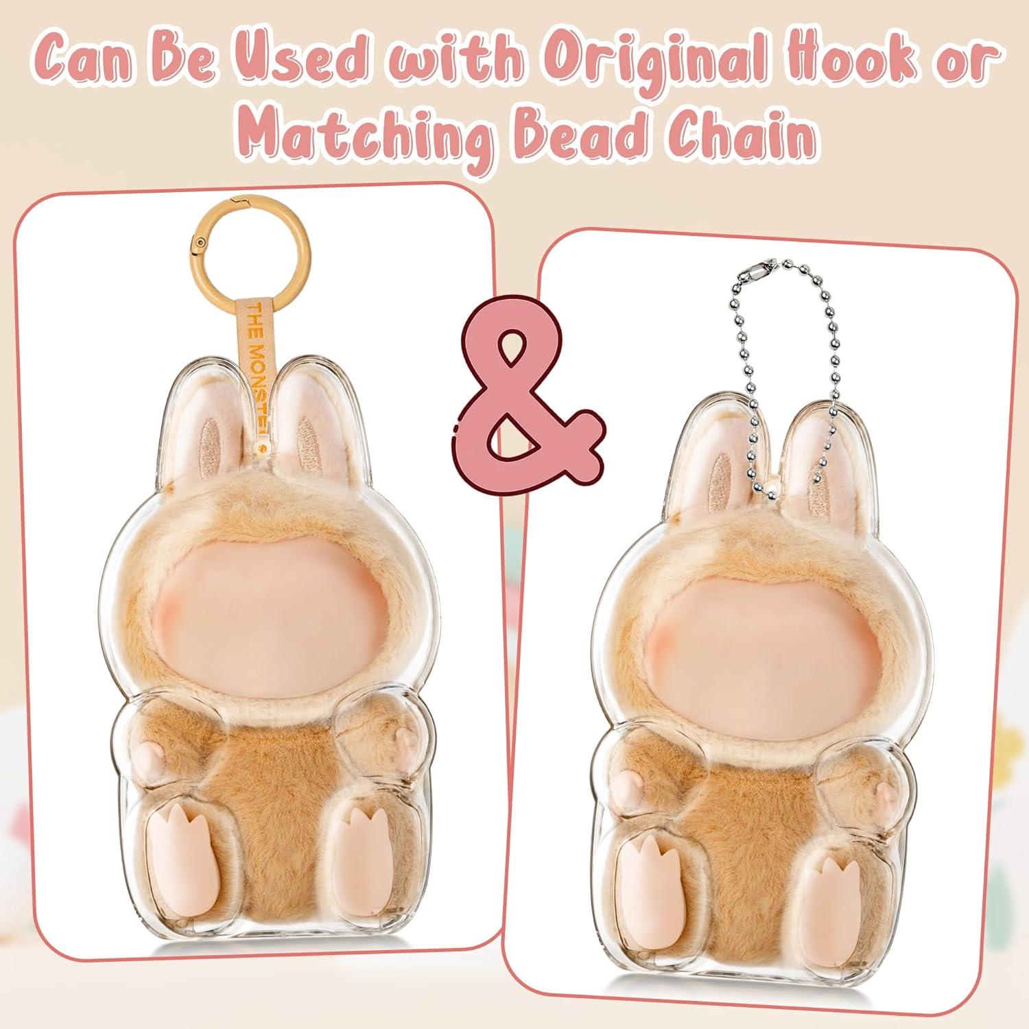 Llave de bolsa transparente LABUBU para muñeca de peluche