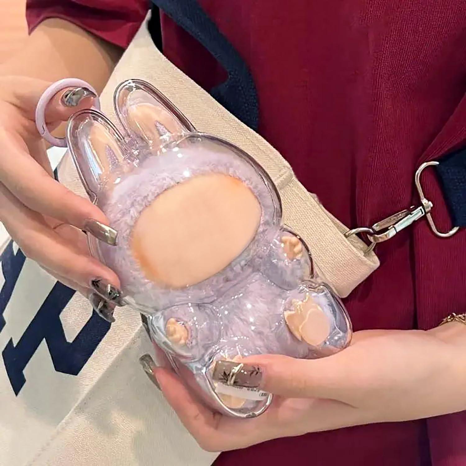 Llave de bolsa transparente LABUBU para muñeca de peluche