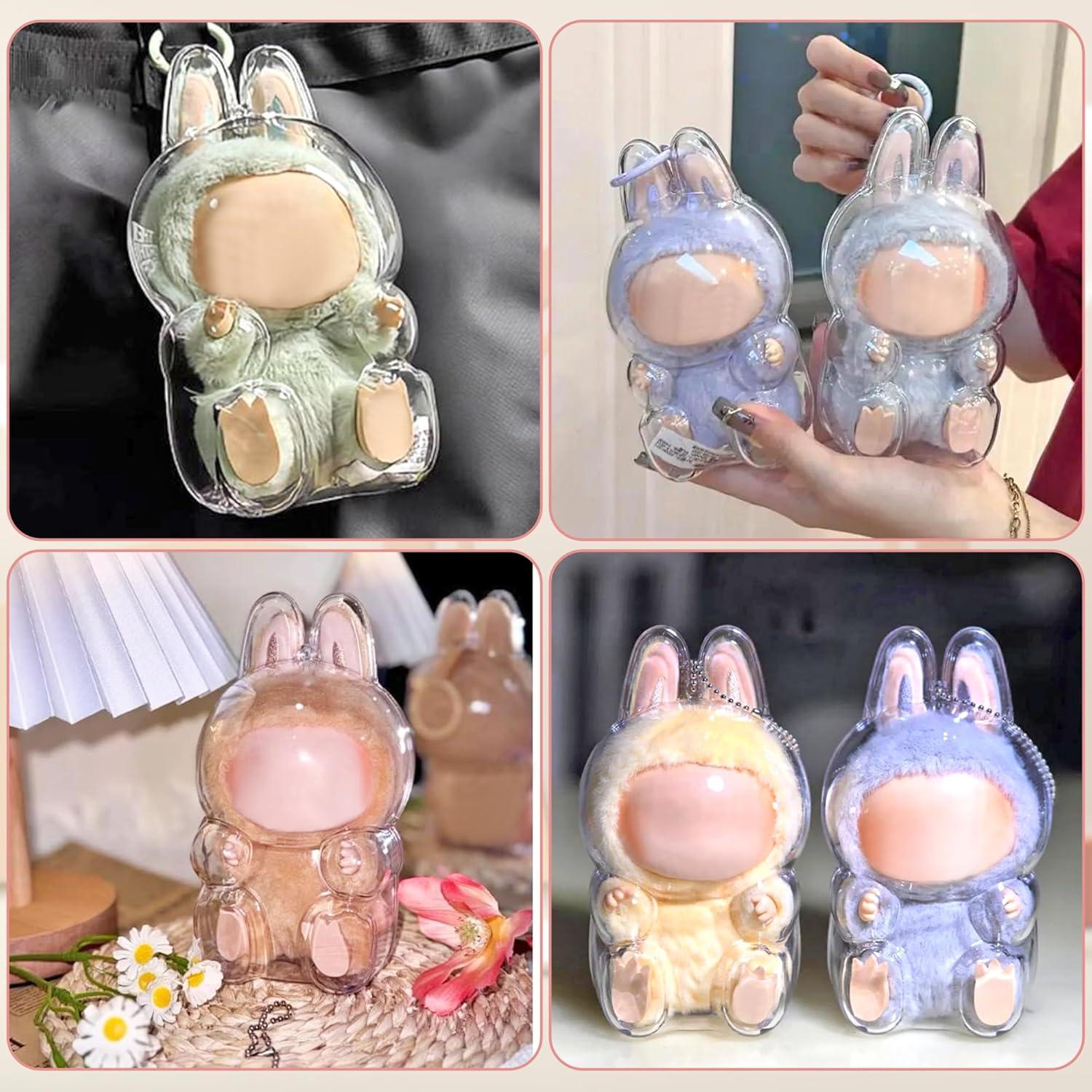 Llave de bolsa transparente LABUBU para muñeca de peluche