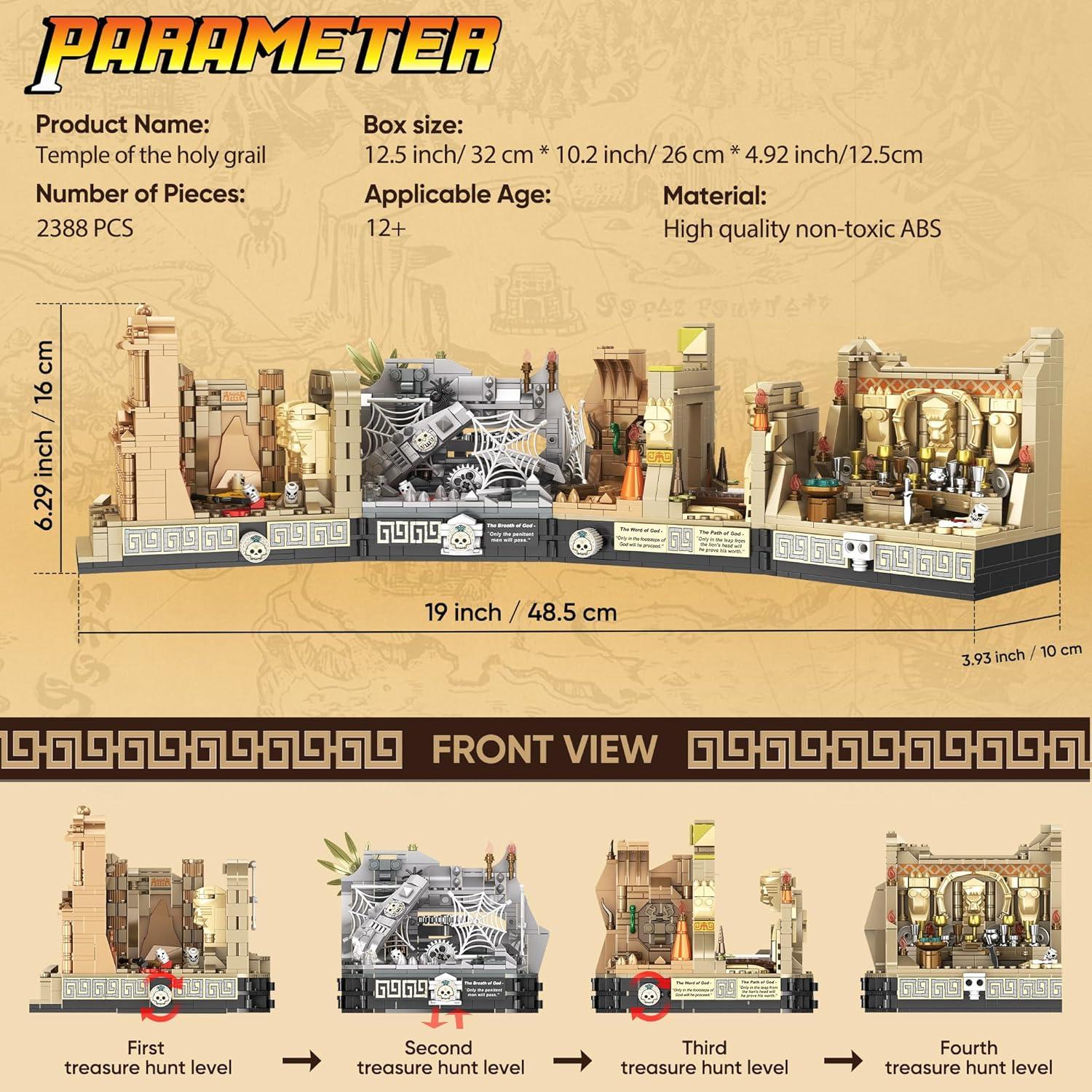 Juego de Construcción Templo del Ídolo Dorado QEINIE 2388PCS