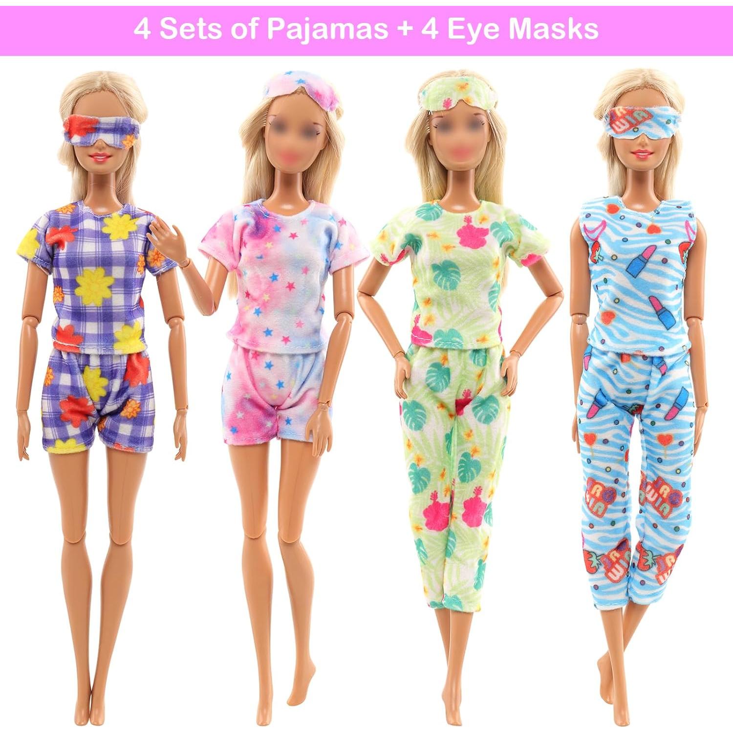 Conjunto Ropa de Muñeca 11.5" Enoch - 4 Pijamas y Accesorios