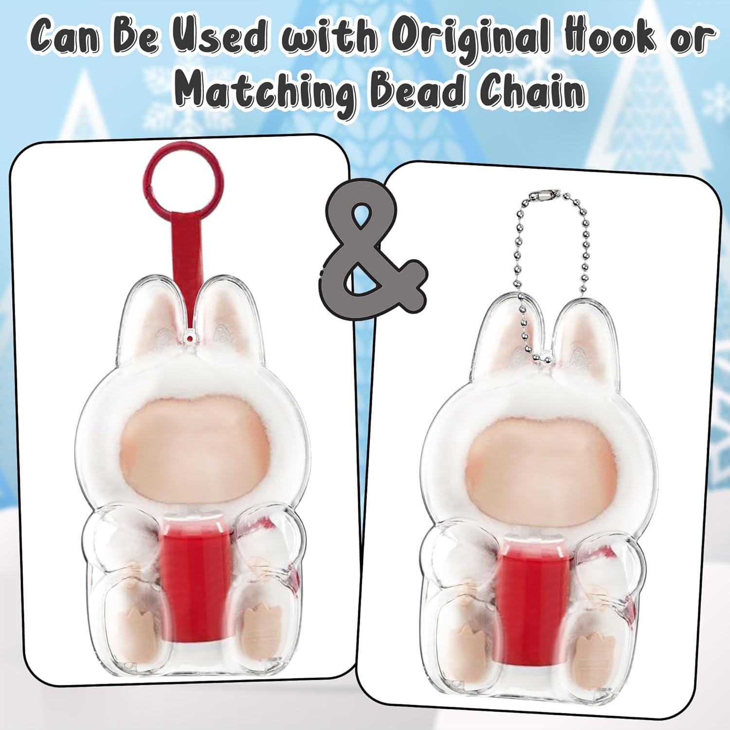 Llave de bolsa transparente LABUBU para muñeca - Acrílico 17x10x8.5cm