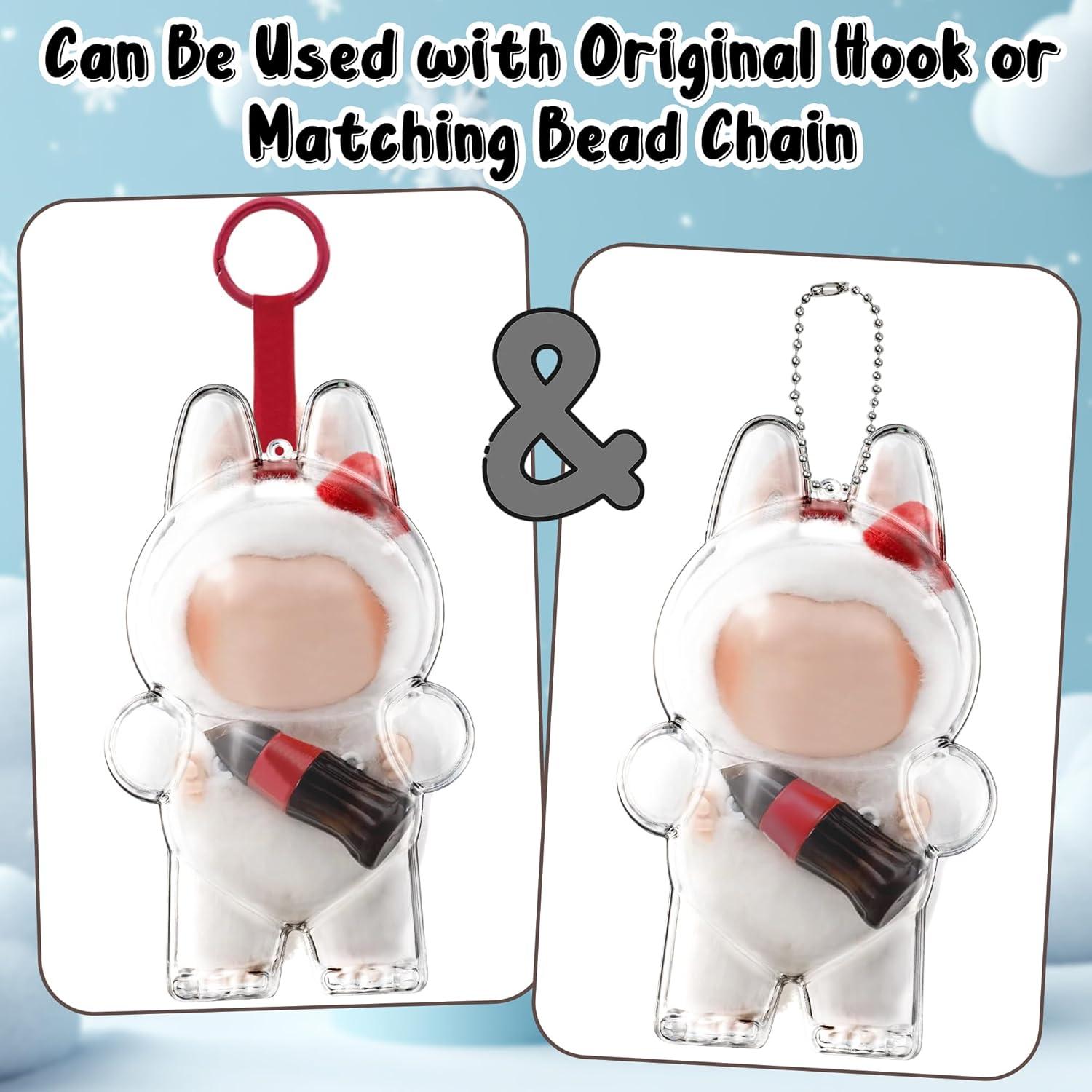 Llave de bolsa transparente LABUBU para muñeca de peluche