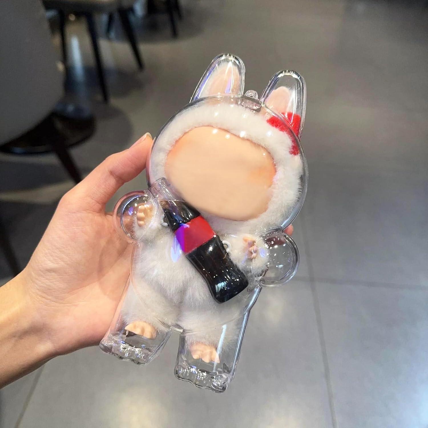 Llave de bolsa transparente LABUBU para muñeca de peluche