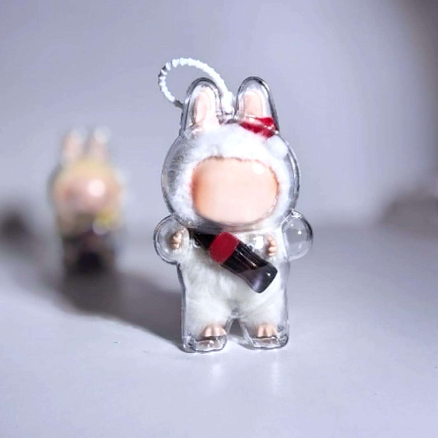 Llave de bolsa transparente LABUBU para muñeca de peluche