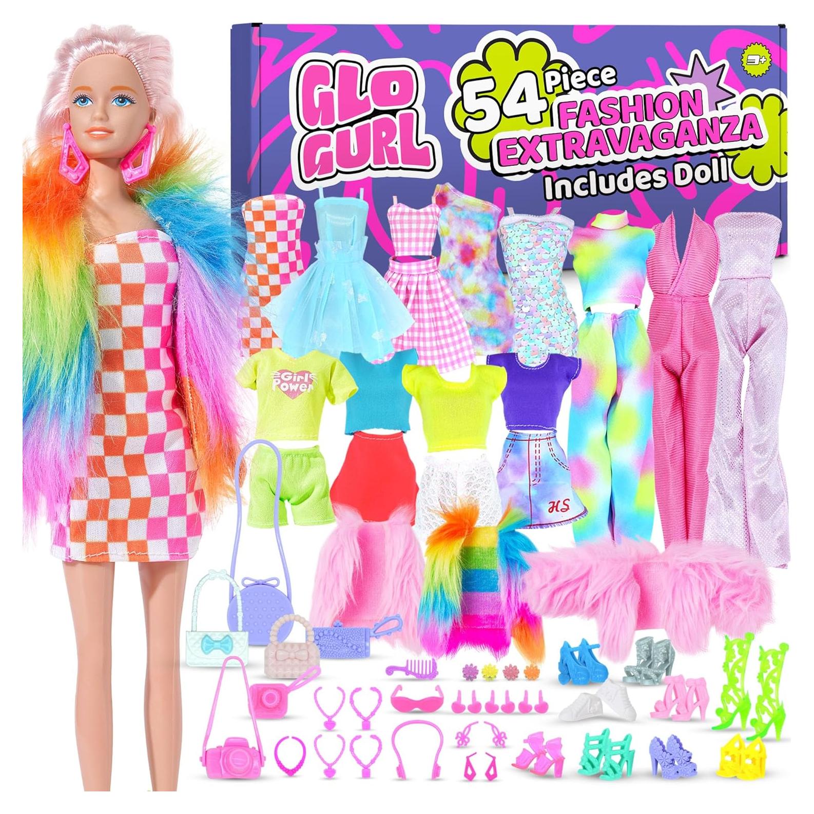 Conjunto de Ropa y Accesorios para Muñeca Team Power 54 Piezas