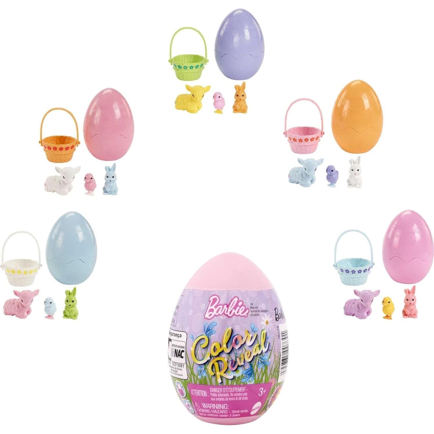 Huevo Sorpresa de Pascua Barbie con 6 Sorprisas y Cordero HCC74