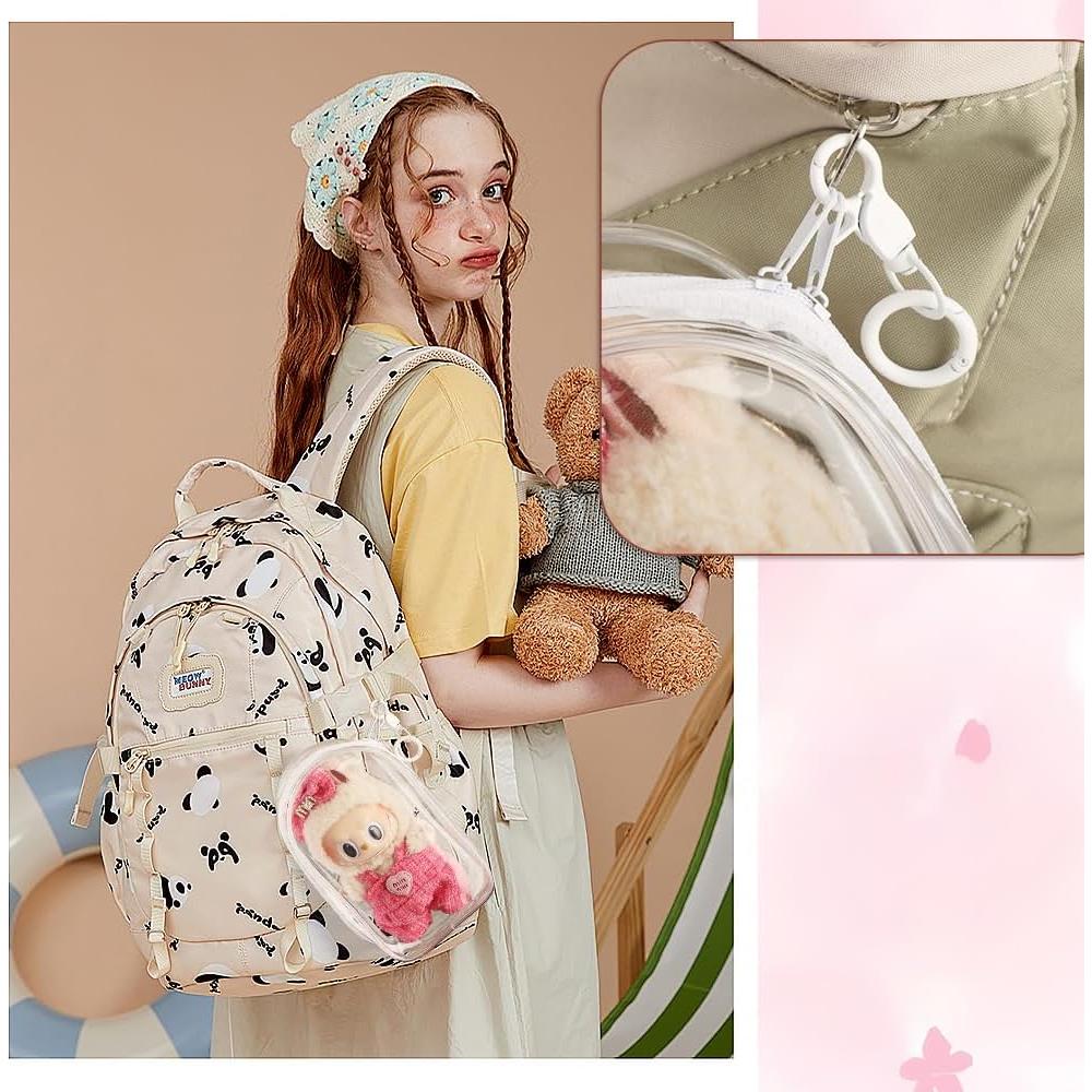 Bolsa de exhibición transparente con ropa de muñeca Labubu - Rosa