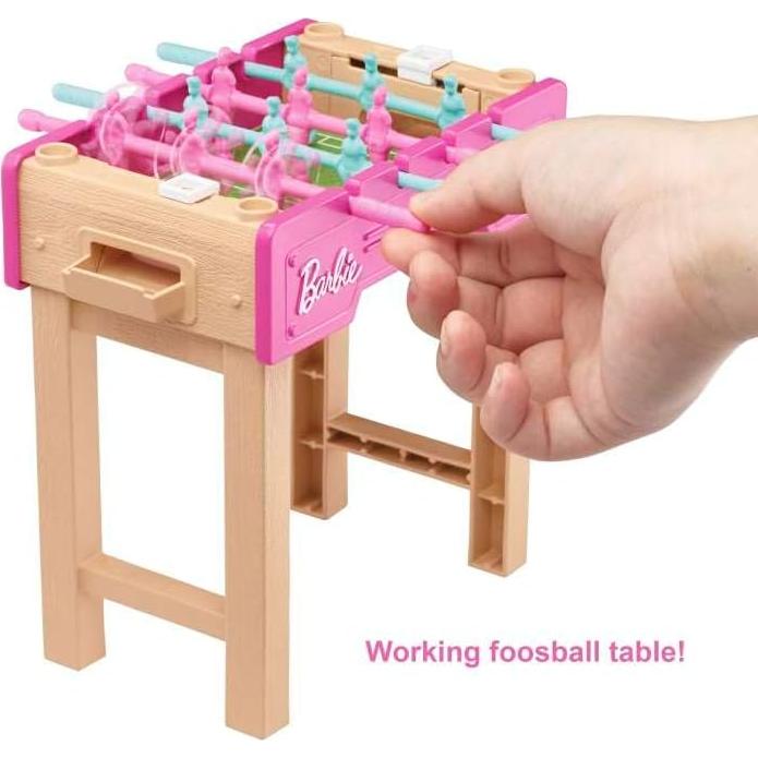 Barbie Mini Juego de Futbolín con Mascota y Accesorios