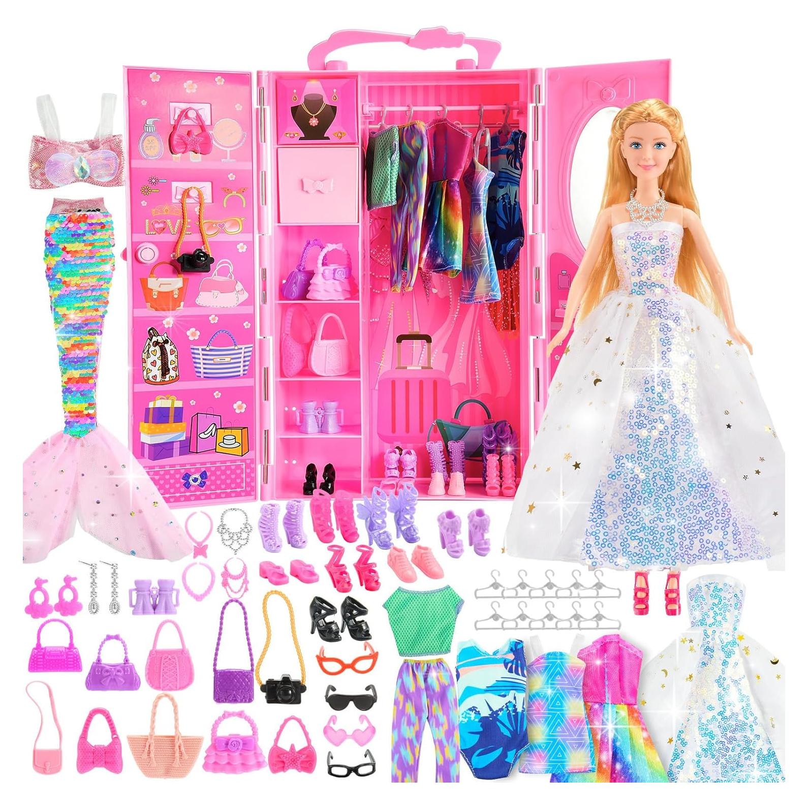 Armario de Muñecas Rosa ZapWhiz con Accesorios 29.21 cm