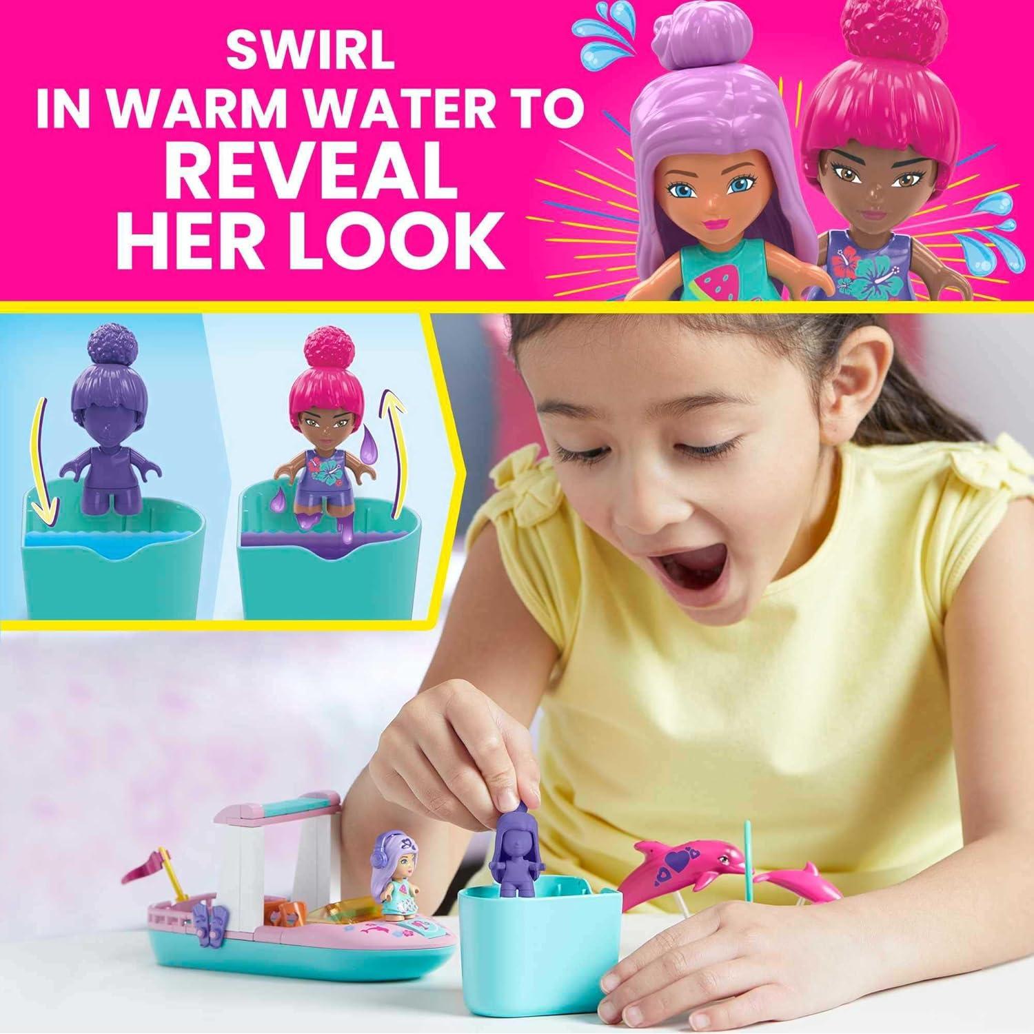 Juego de Construcción MEGA Barbie Color Reveal Delfines 121 Piezas