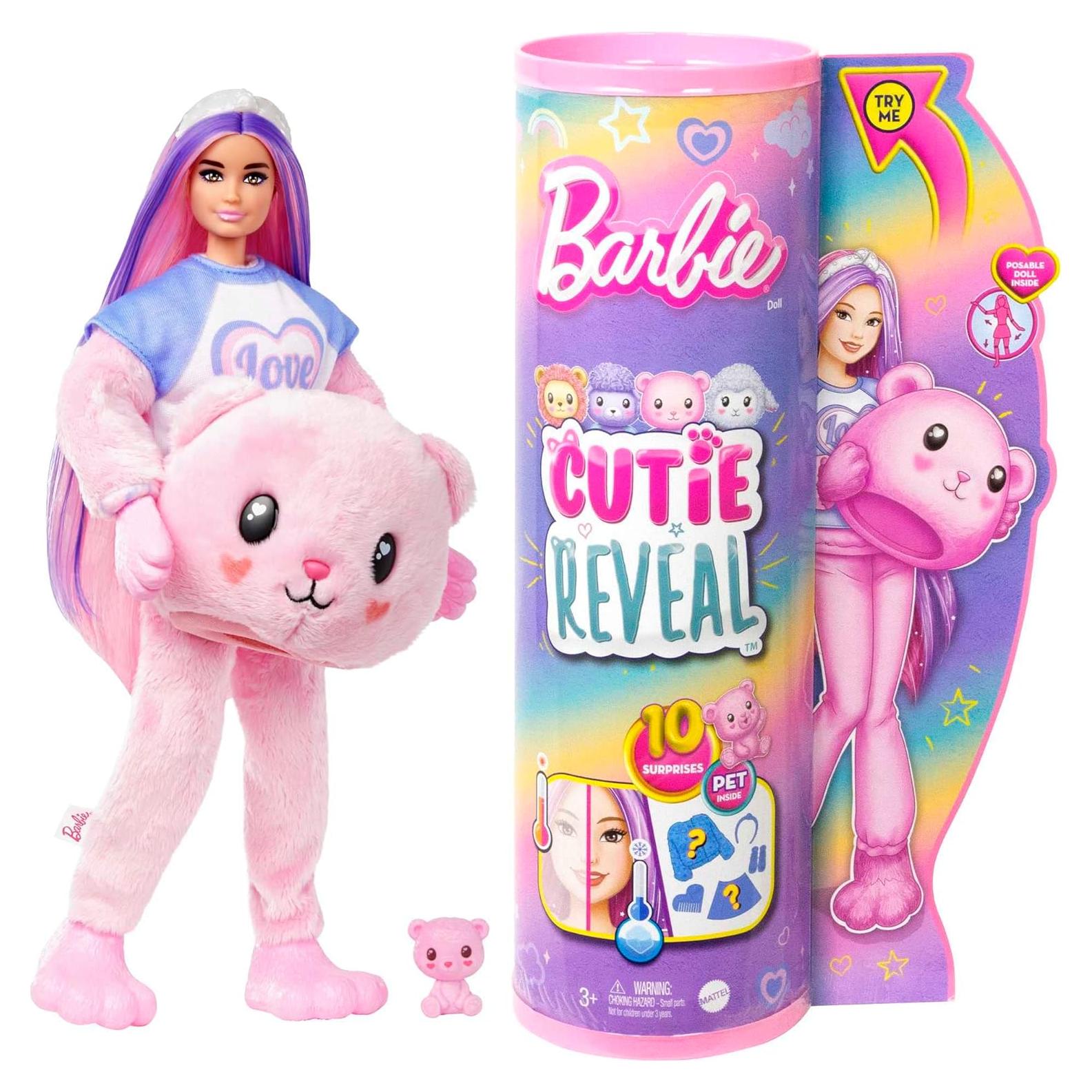 Muñeca Barbie Cutie Reveal Oso de Peluche con 10 Sorpresas