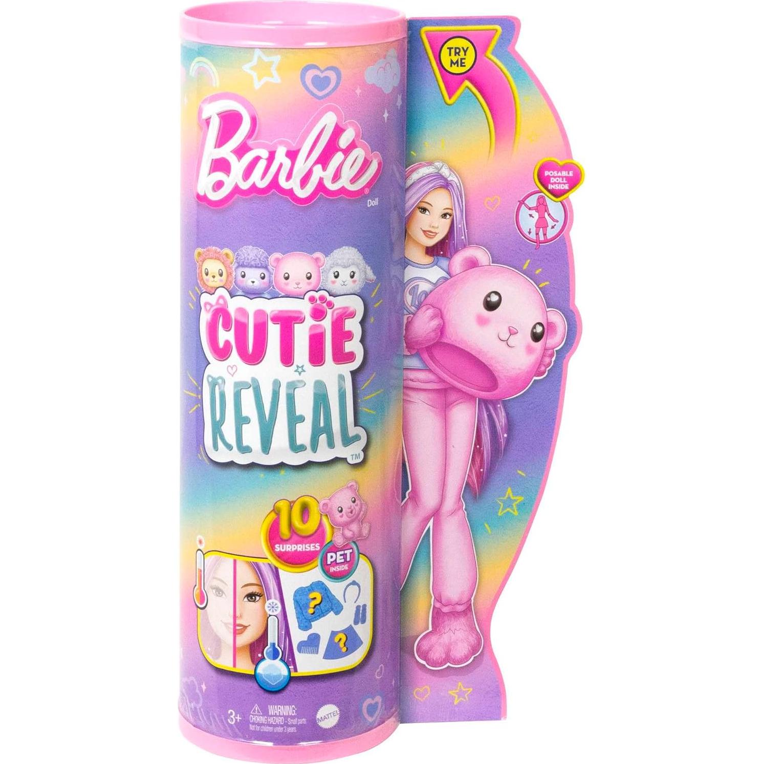 Muñeca Barbie Cutie Reveal Oso de Peluche con 10 Sorpresas