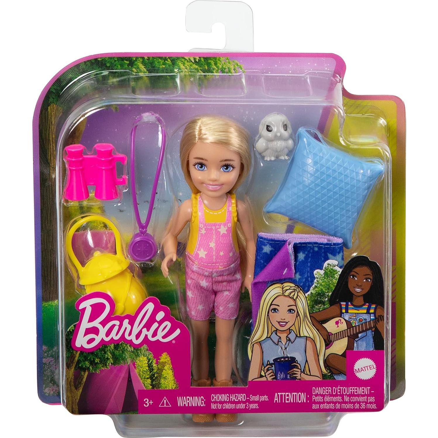 Set de Juego de Camping Barbie It Takes Two Chelsea con Muñeca y Accesorios