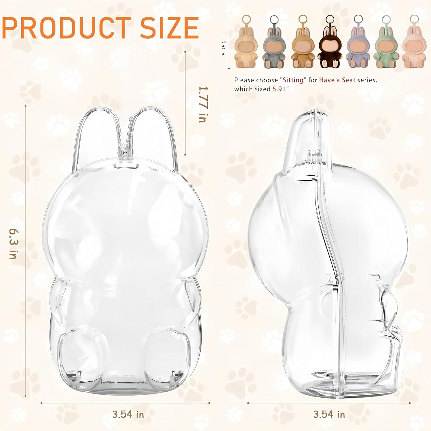 Funda Protectora Acrílica Labub para Figuras Sentadas 15cm