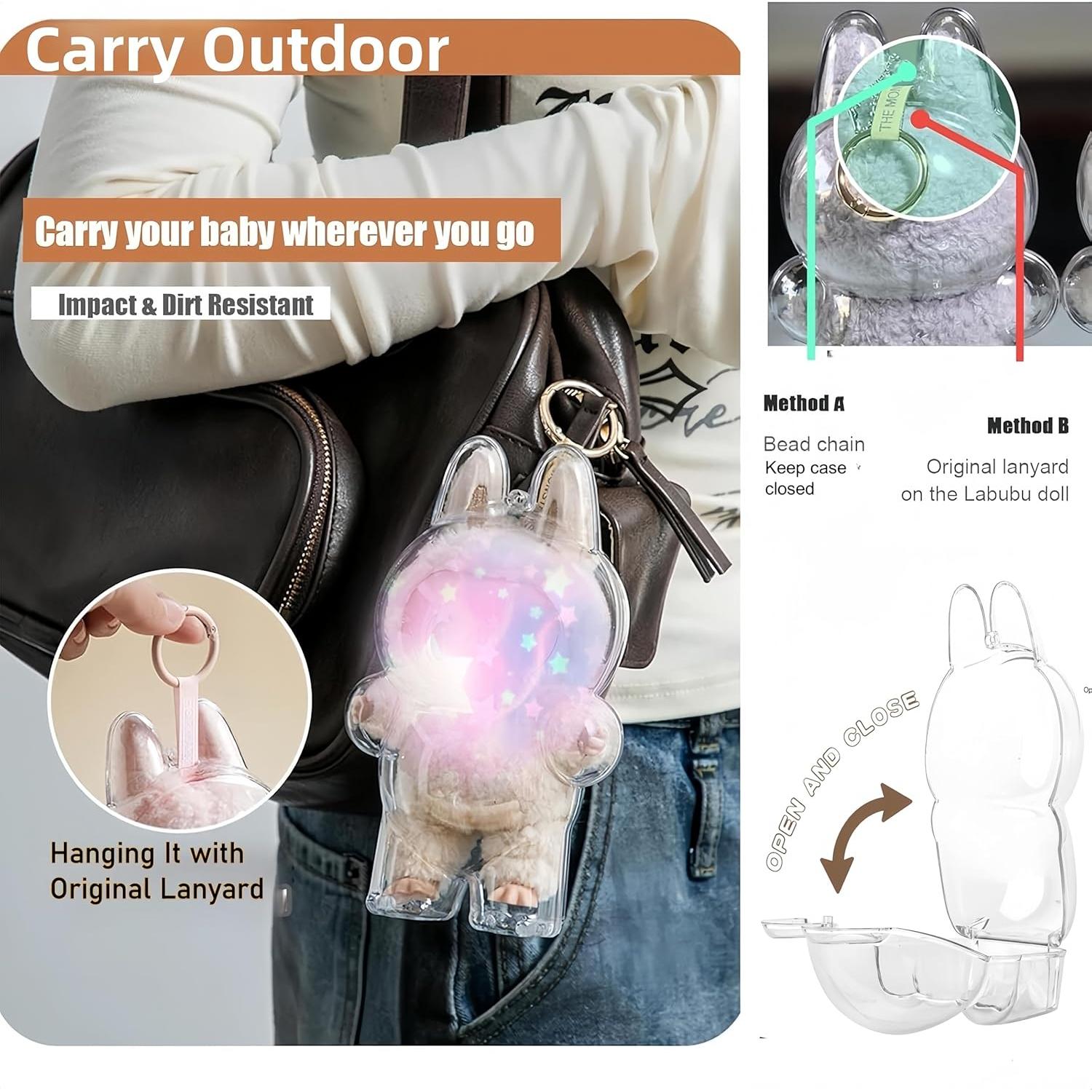 Funda Protectora Acrílica Labub para Figuras Sentadas 15cm