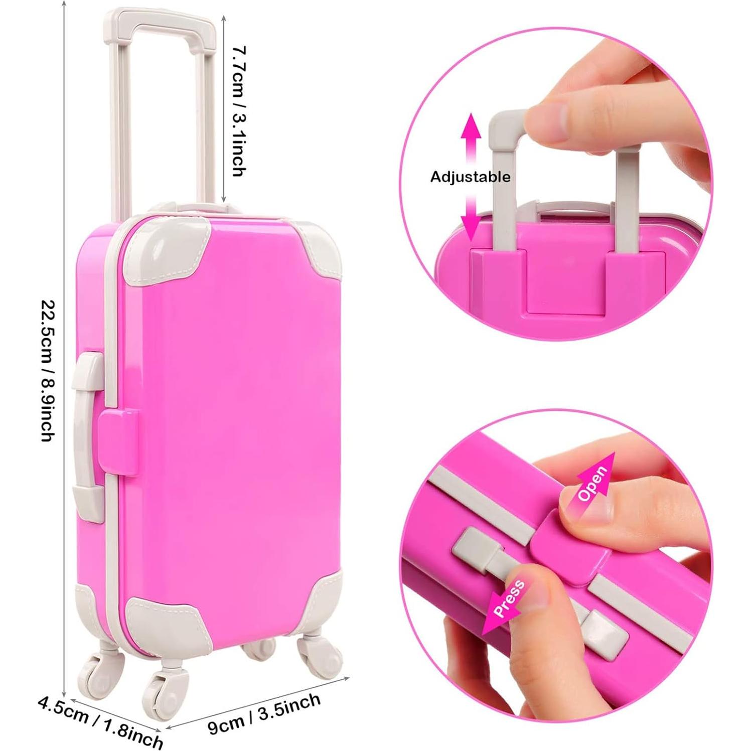 Maleta de Muñeca BARWA 32 Piezas Ropa y Accesorios 11.5"