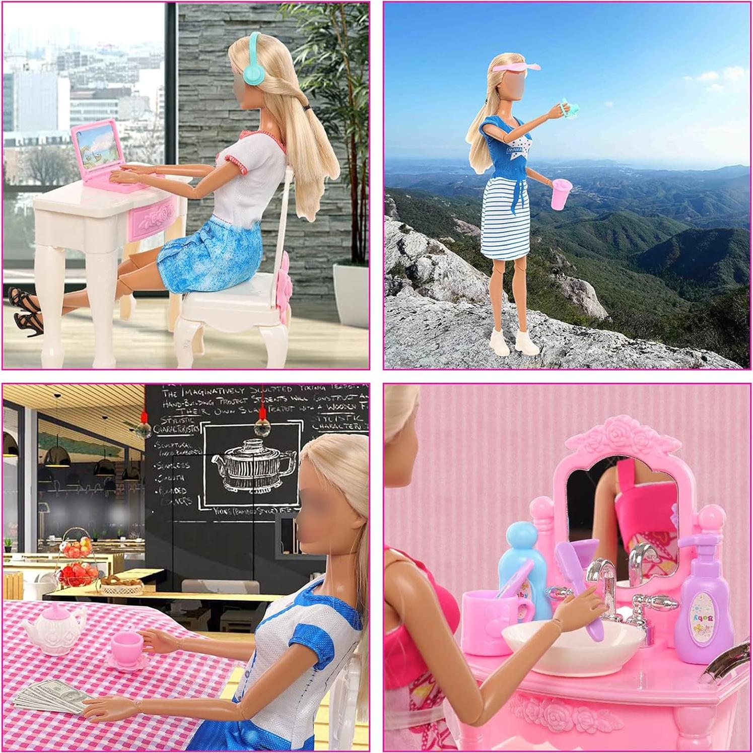 Maleta de Muñeca BARWA 32 Piezas Ropa y Accesorios 11.5"