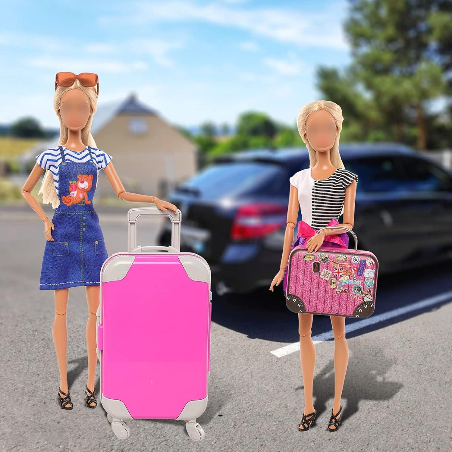 Maleta de Muñeca BARWA 32 Piezas Ropa y Accesorios 11.5"